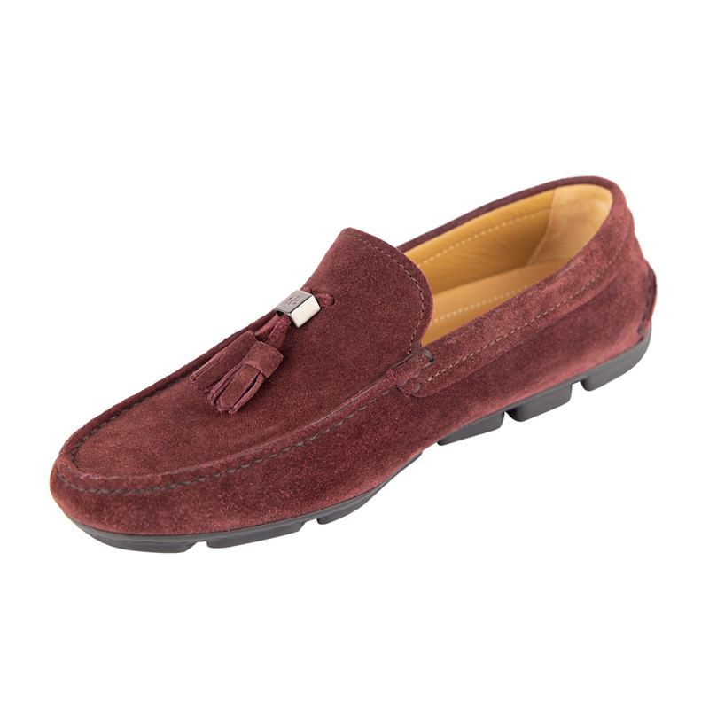 Giorgio Armani Logo Tassel Business Casual Shoes In Red