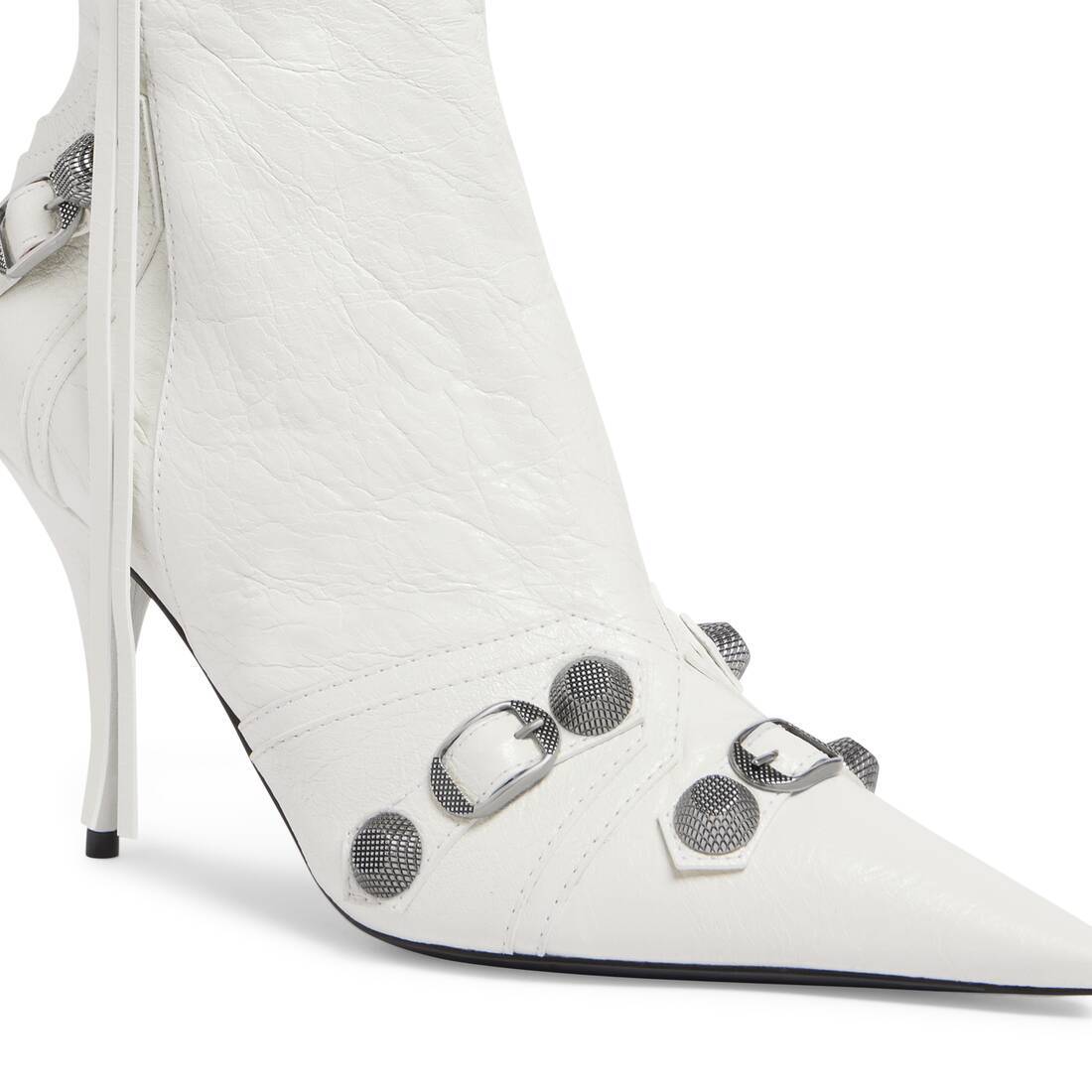 Balenciaga Cagole Knee High Boot In White