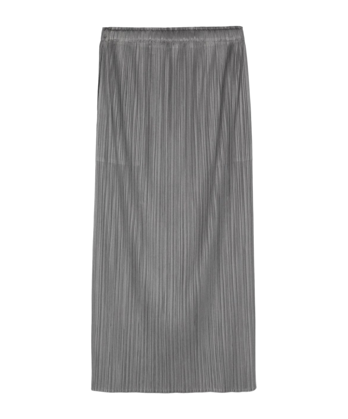 Issey Miyake Pleated Midi Skirt In Gray