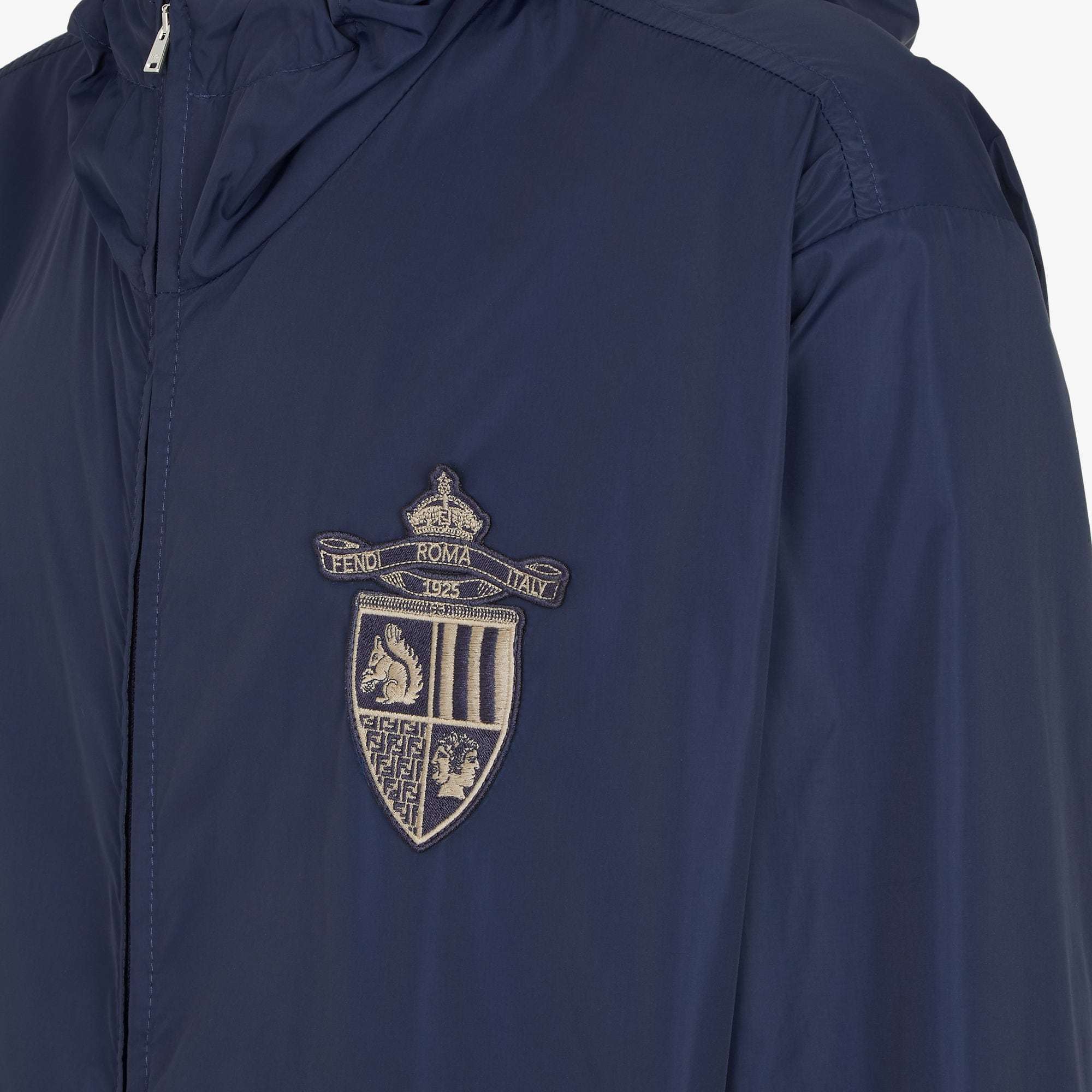 Fendi Long-sleeved Hooded Jacket In Blue