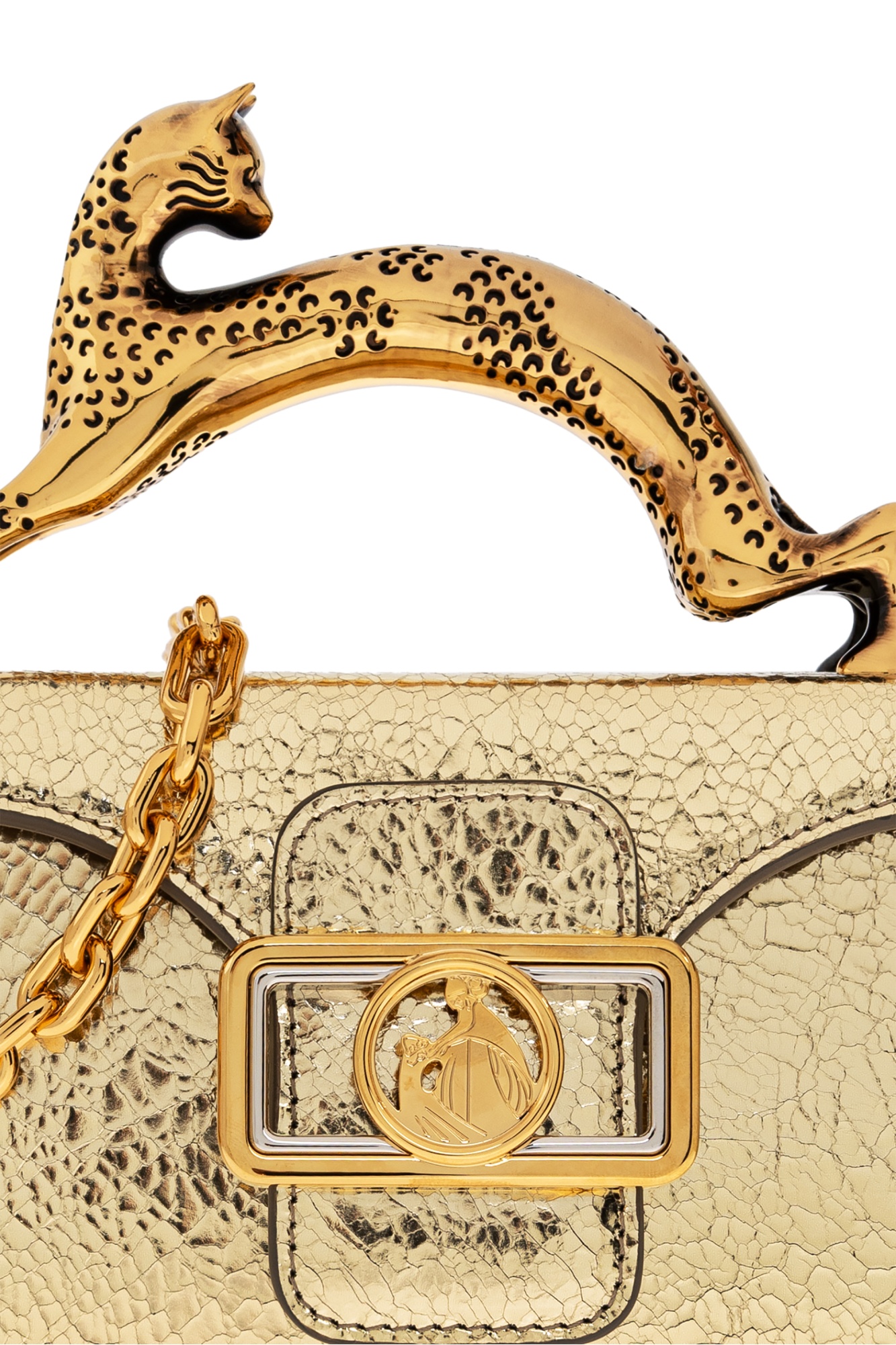 Shop Lanvin Nano Pencil Cat Mini Bag In Nude