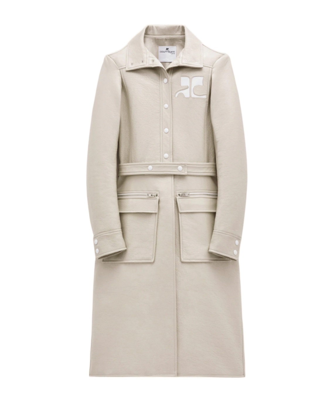 Shop Courrèges Logo-patch Trench Coat