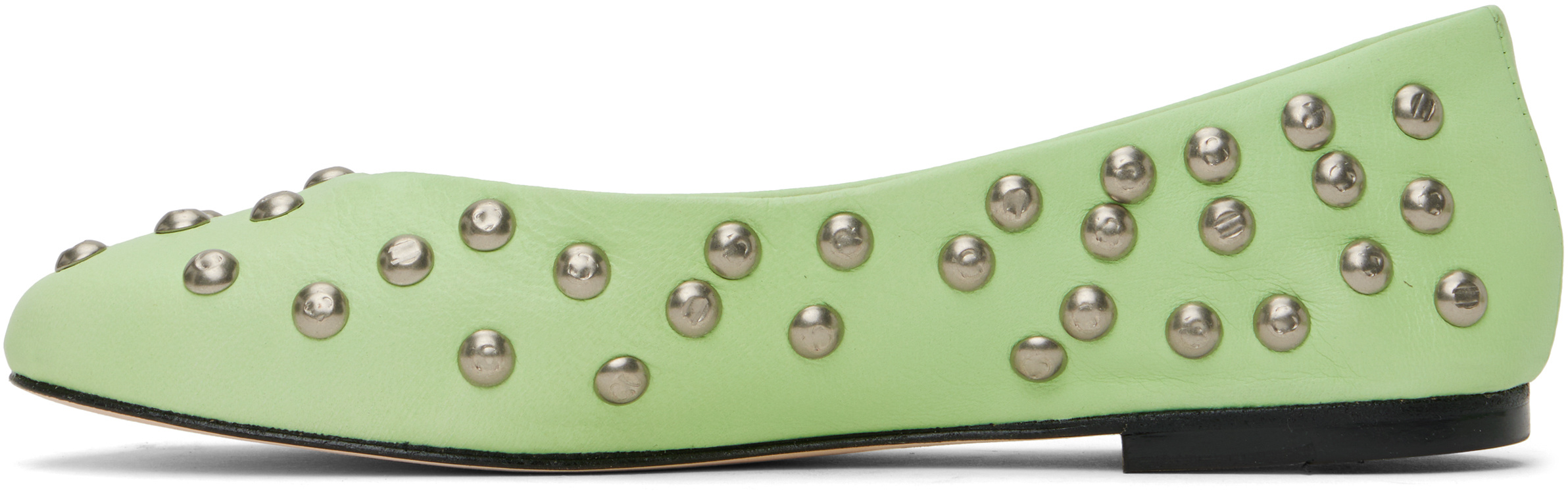 Gimaguas Stud-embellished Ballet Flats In Green