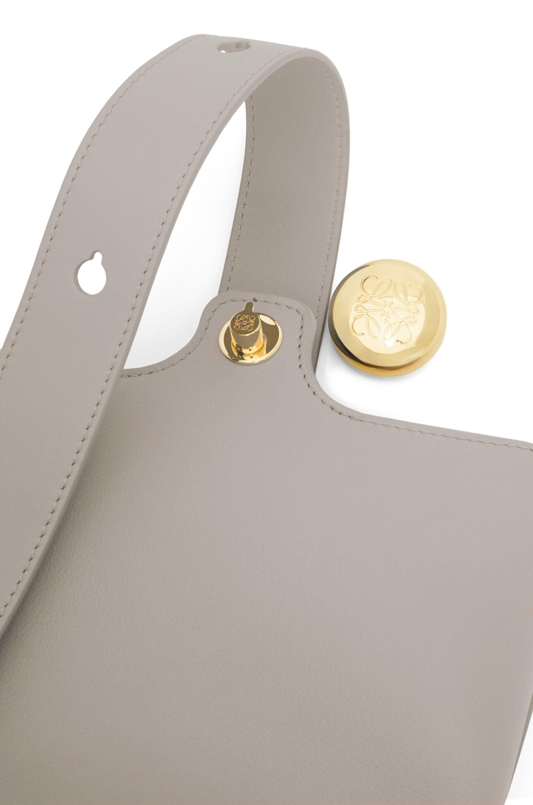 Loewe Mini Pebble Bucket Bag In Gray