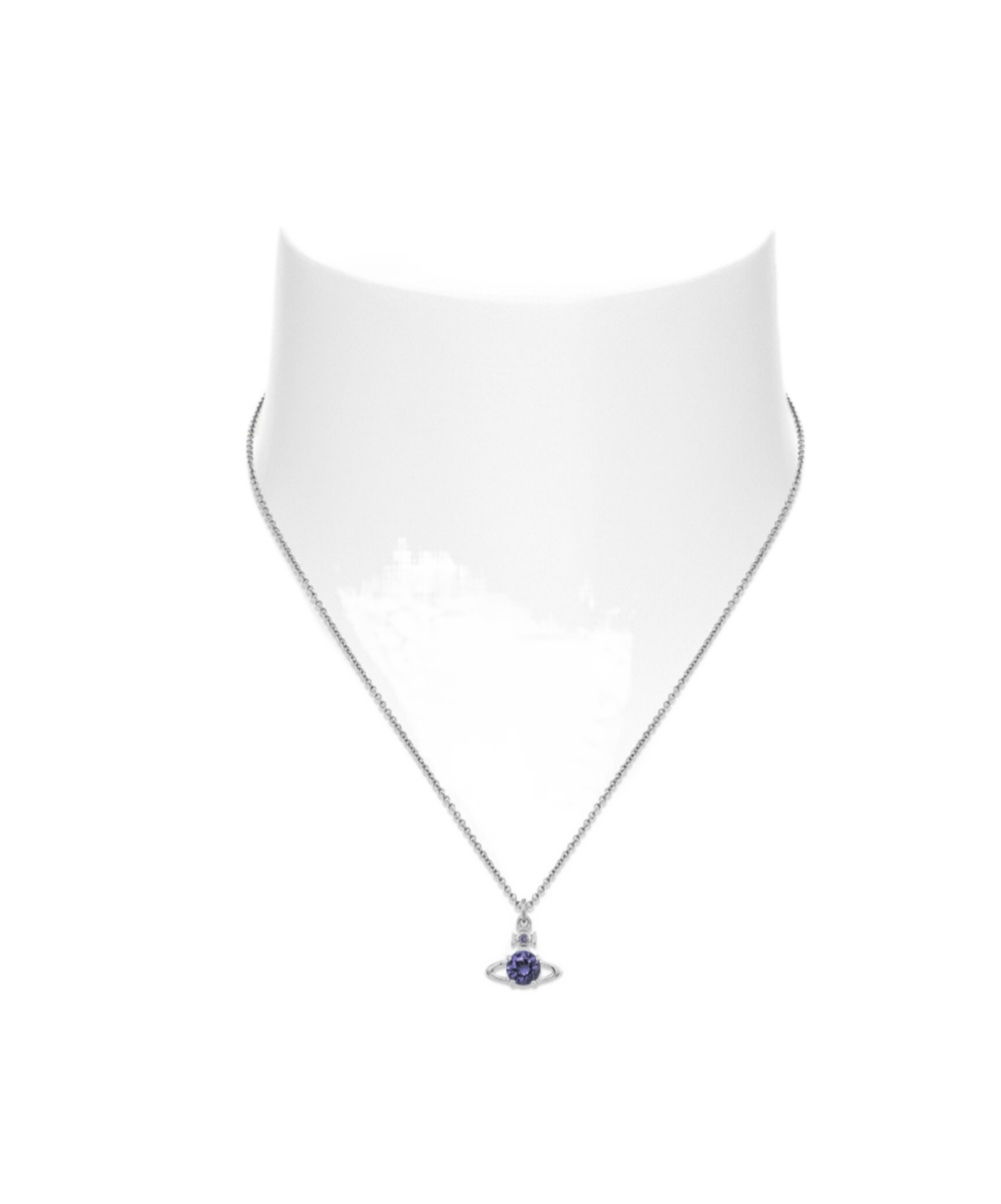 Vivienne Westwood Reina Pendant Necklace In Platinum/lavender Violet Zircon