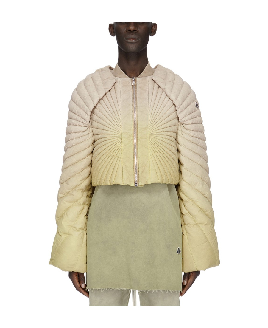 Moncler X Rick Owens Moncler Rick Owens Long-sleeved Zipper Down Jacket In Gray