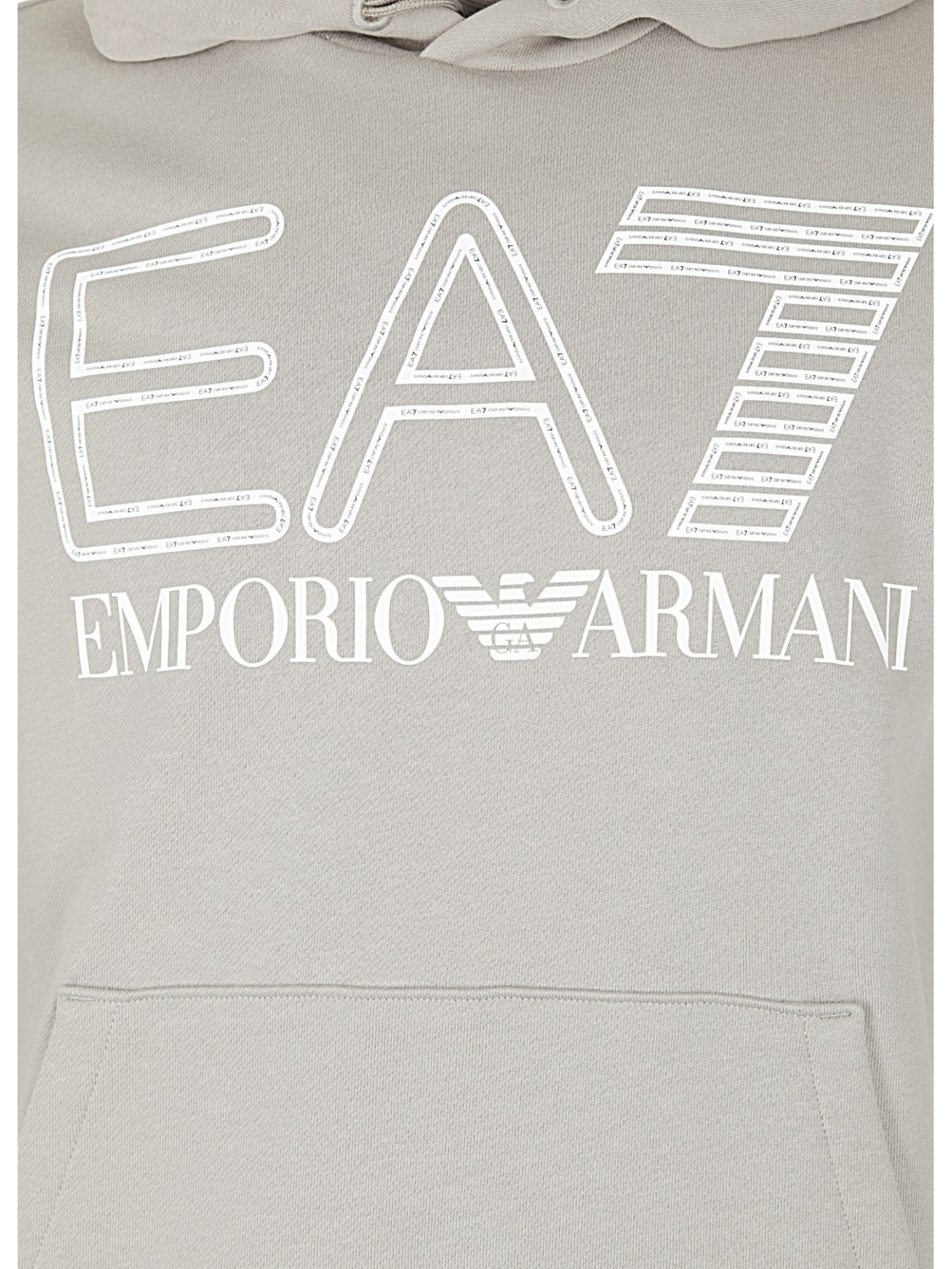 Ea7 Logo Hooded Sweater In Gray