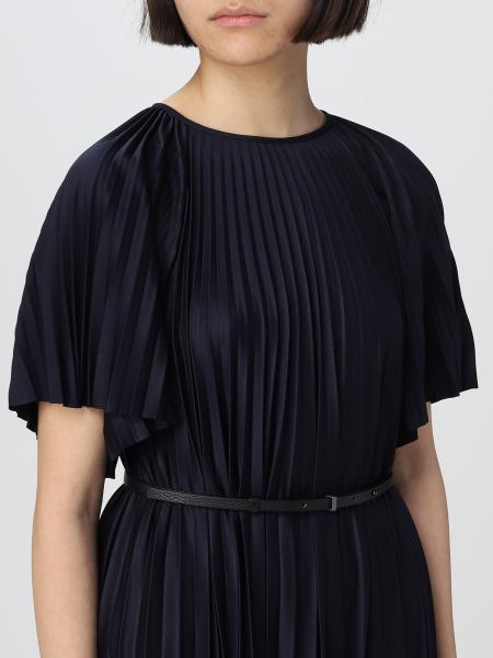 Fabiana Filippi Pleated Round-neck Dress In Black