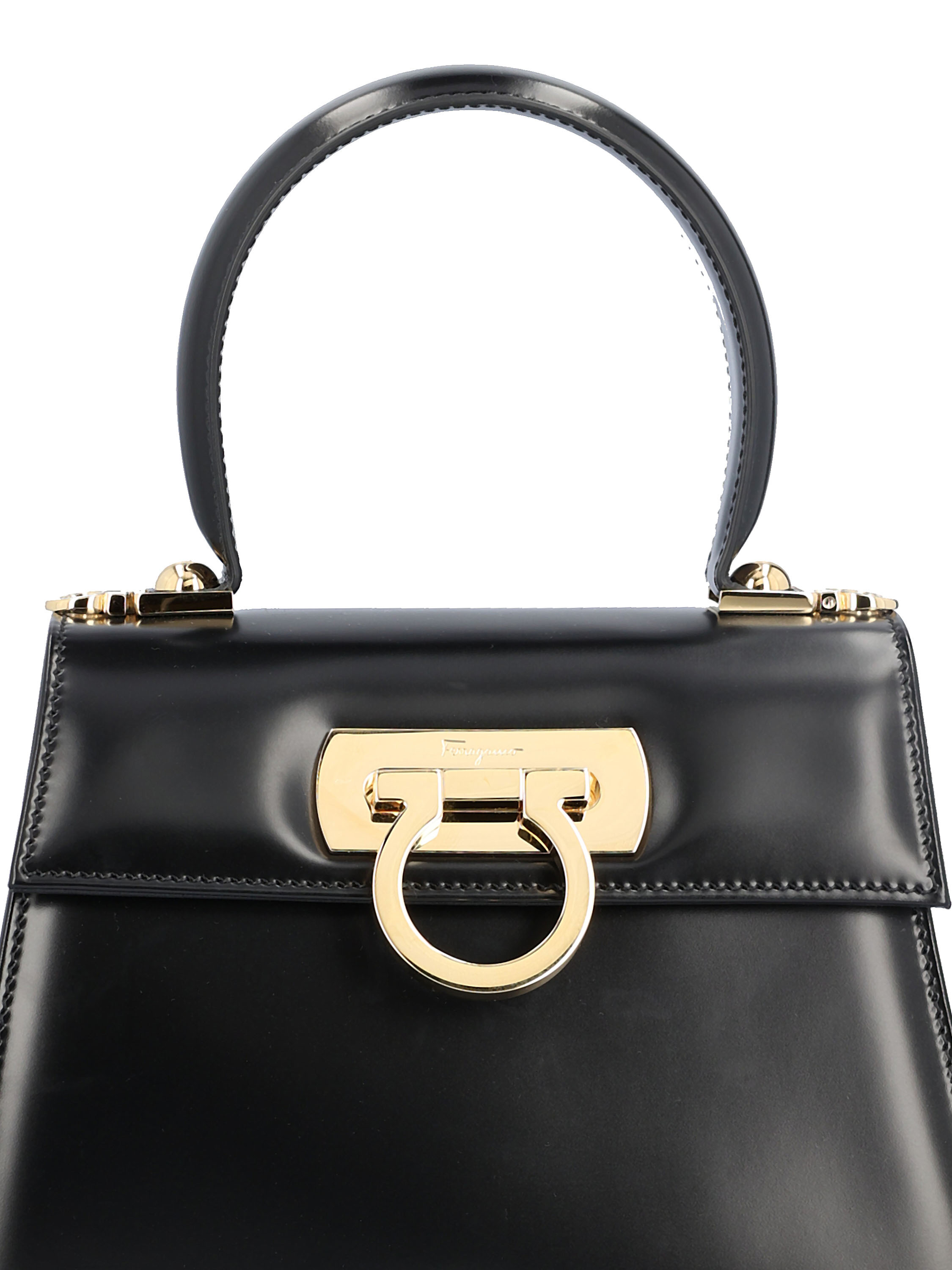 Ferragamo Salvatore  Small Top Handle Bag In Black