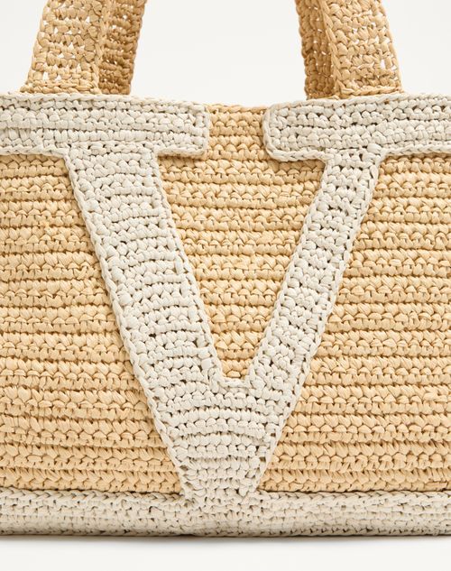 Valentino Large Raffia Viva Superstar Crochet Tote Bag In Brown
