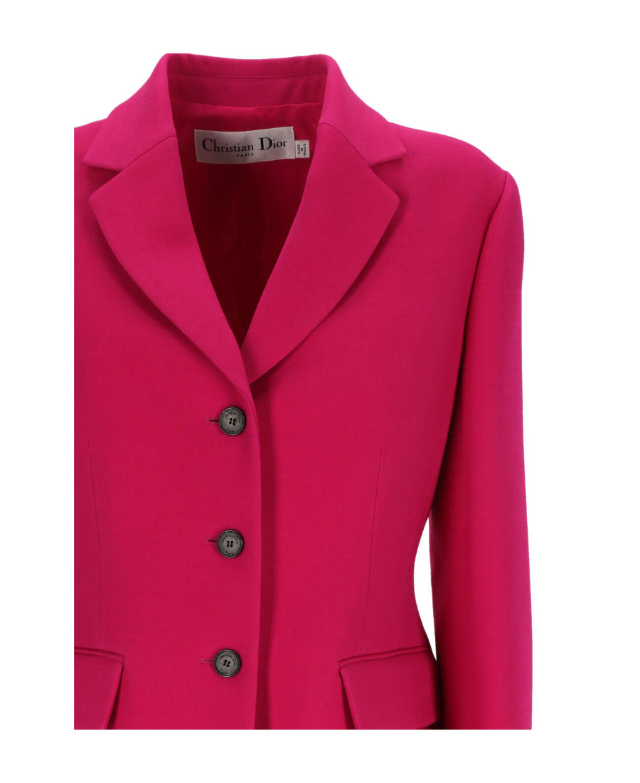 Dior Single-breasted Wool Suit Jacket In Red