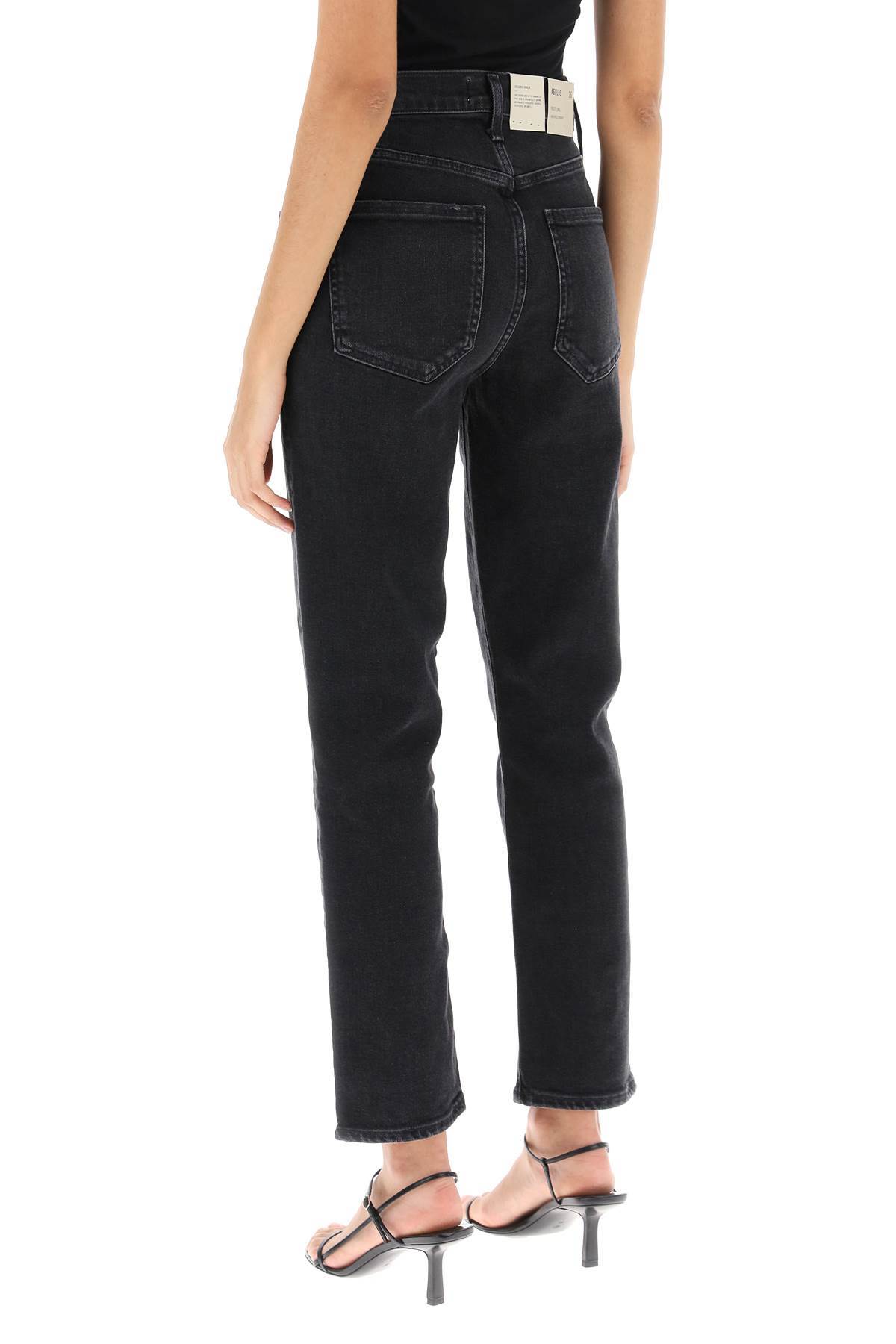 Agolde Nico Stretch High Rise Slim Fit Jeans In Black