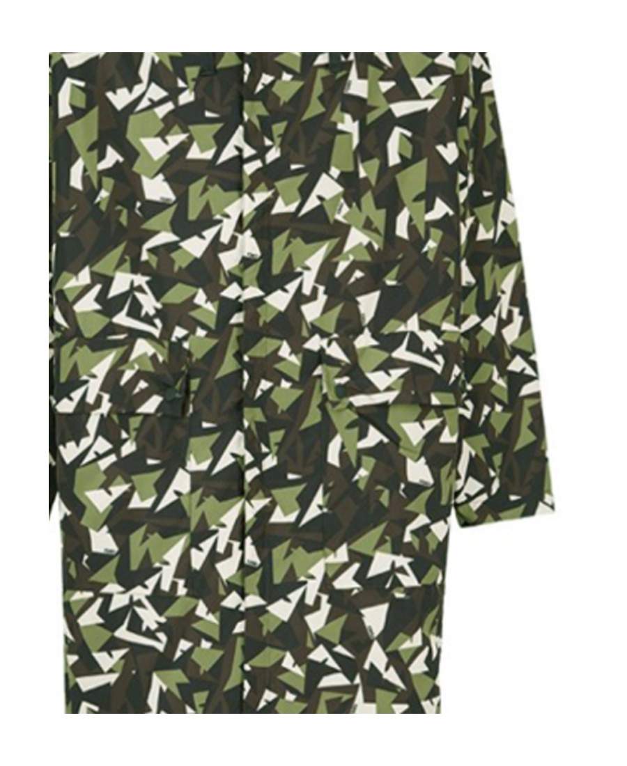 Fendi Medium And Long Style Camouflage With Hat Casual Jacket In Green