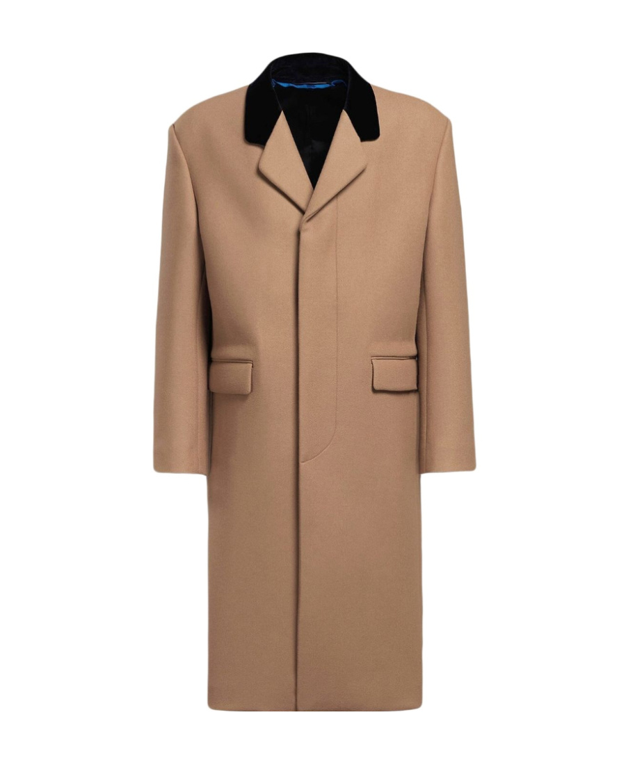 Marni Single-breasted Virgin Wool Coat In Brown