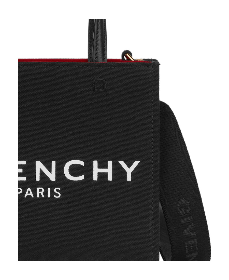 Givenchy G-tote Mini Shopping Bag In Canvas In Black