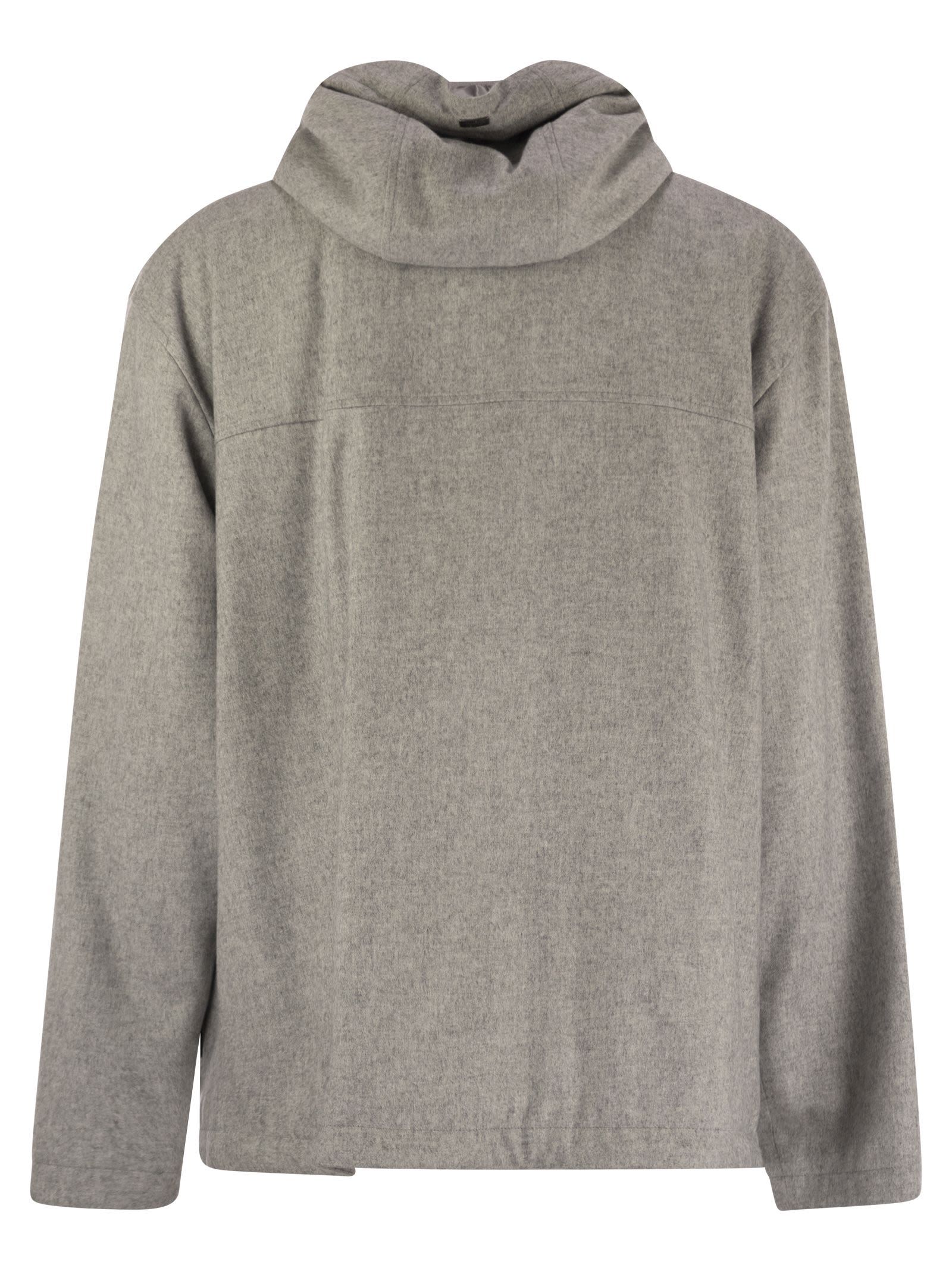 Herno Men Field Jacket In Silk And Cashmere In Gray