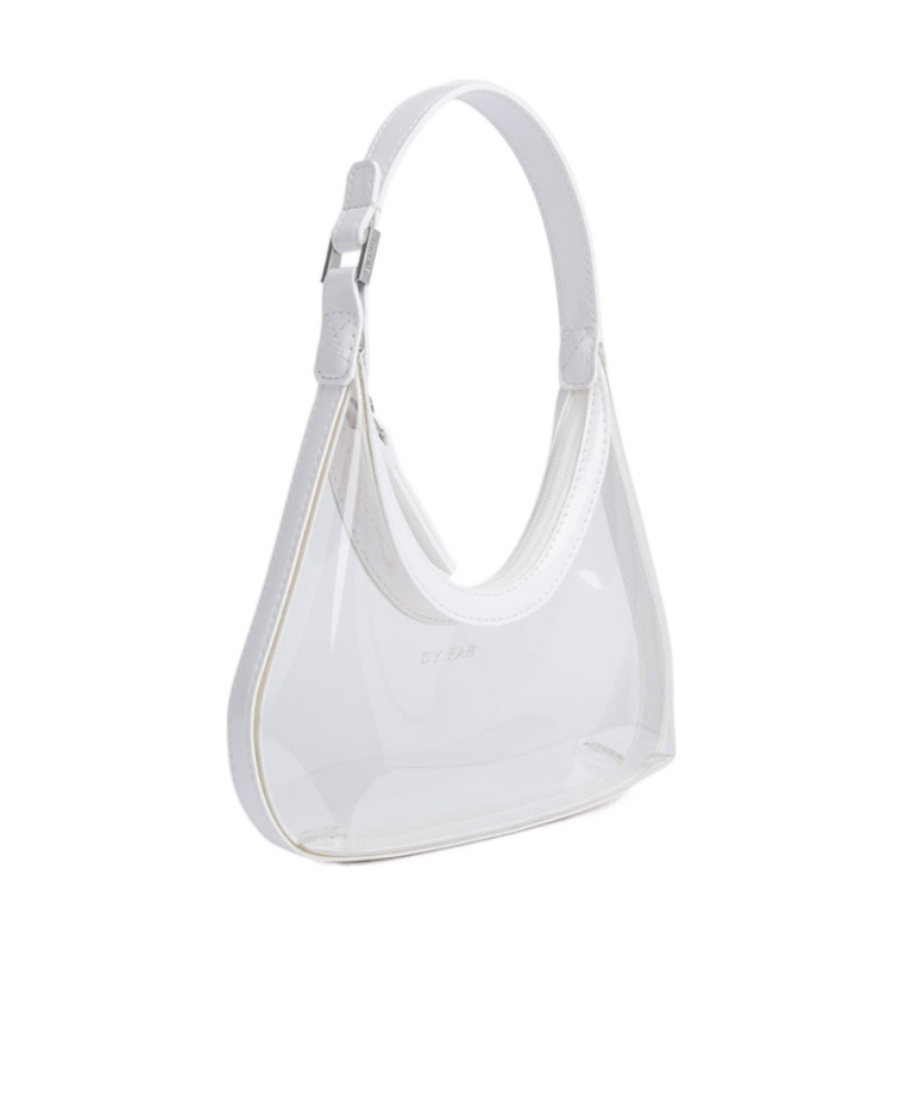 By Far Logo Shoulder Bag In White