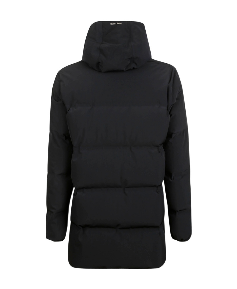 Herno Long Sleeved Hooded Down Jacket In Black