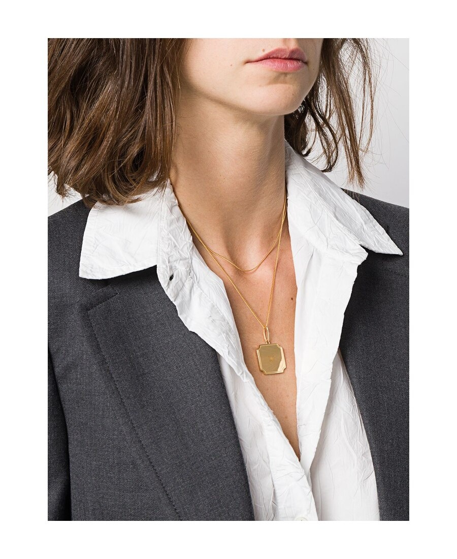 Celine Double C Carved Pendant In Yellow