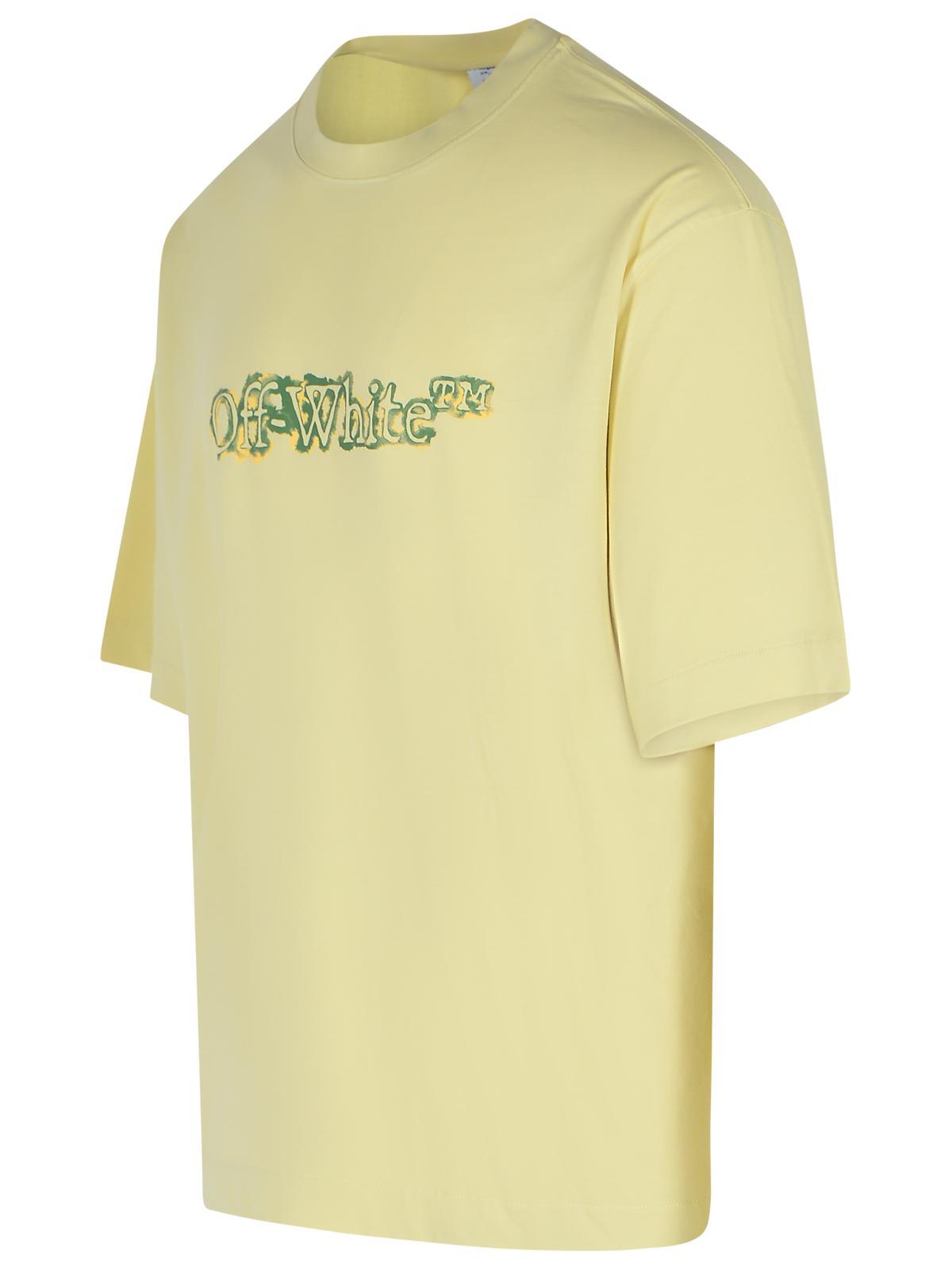 Off-white Cloudy Arrow Skate Crewneck T-shirt In Yellow