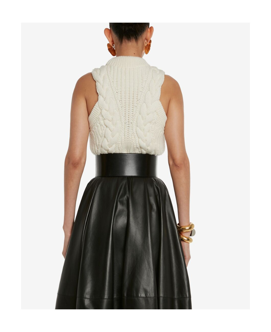 Alexander Mcqueen Cable-knit Wool Top In White