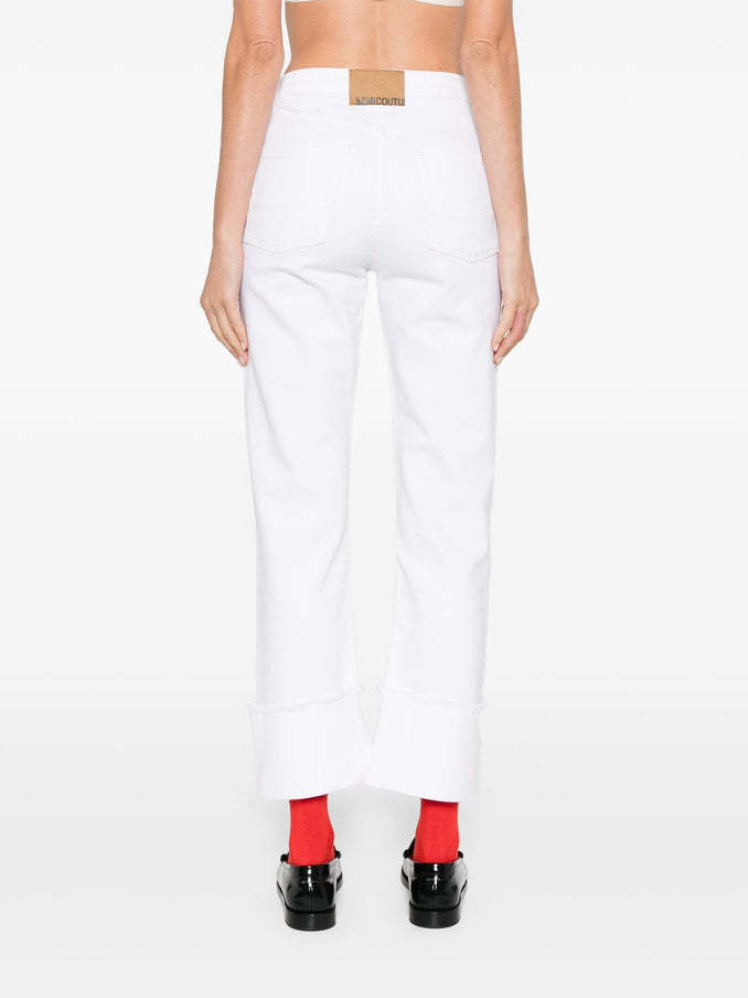 Semicouture Belt-loop Jeans In White