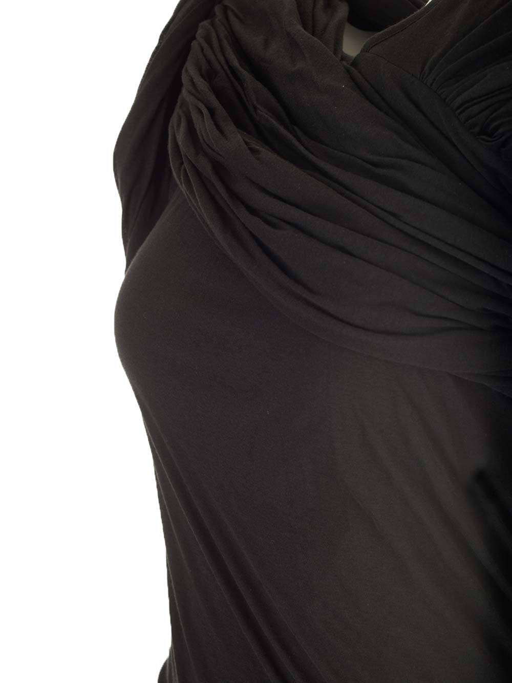 Rick Owens Harness T Draped Top In Black