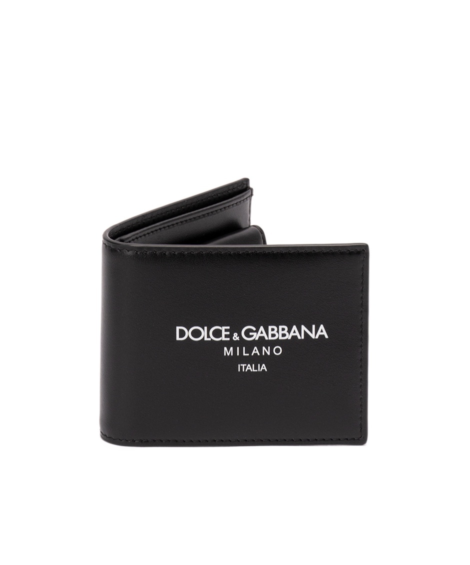 Dolce & Gabbana Logo-print Leather Wallet In Black