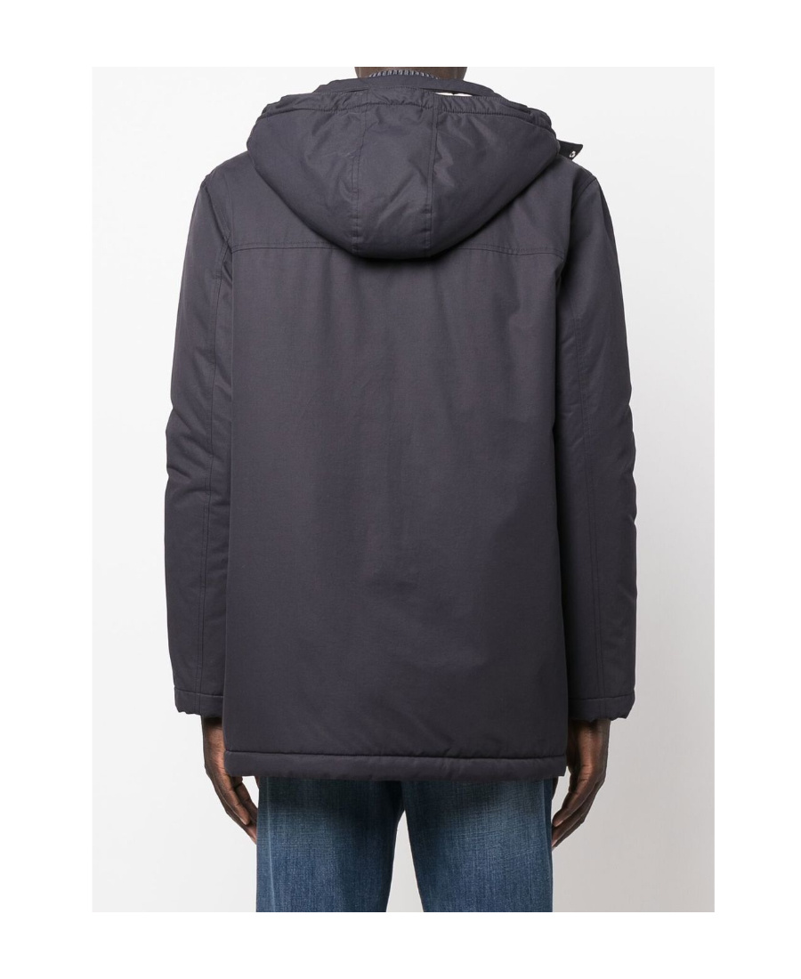 Brunello Cucinelli Detachable-hood Padded Jacket In Navy Blue