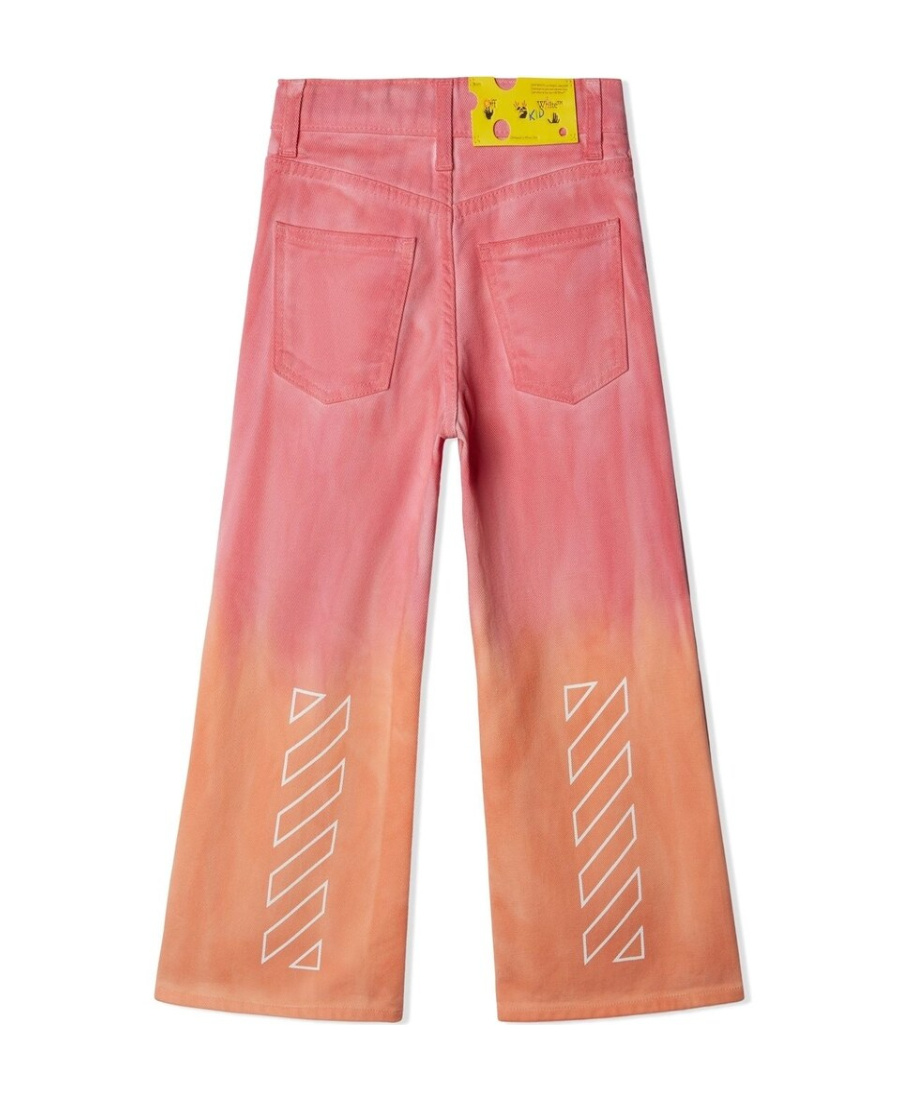 Off-white Helvetica Faded Wide Leg Trousers In Pink