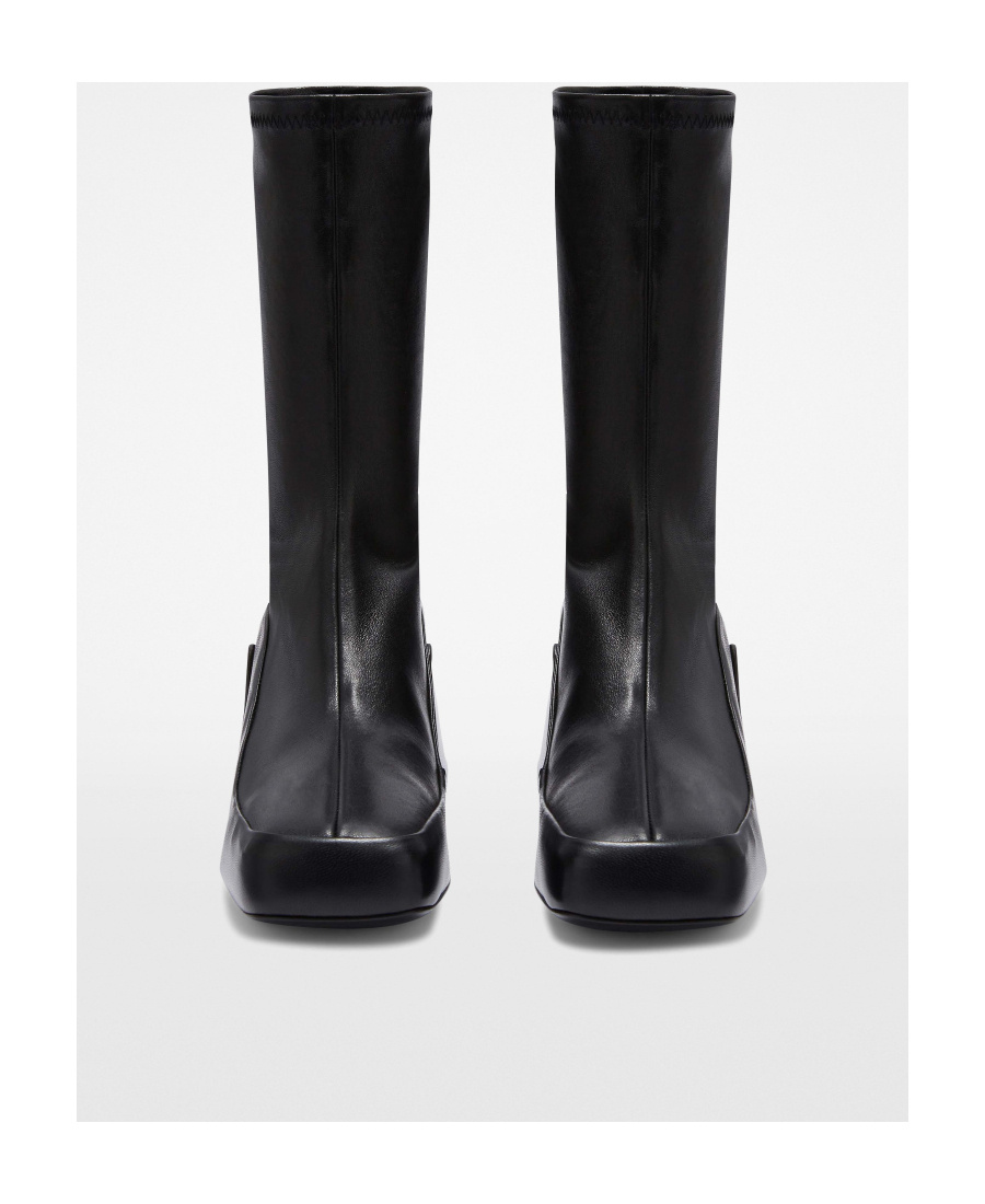 Jil Sander Block-heel Leather Boots In Black