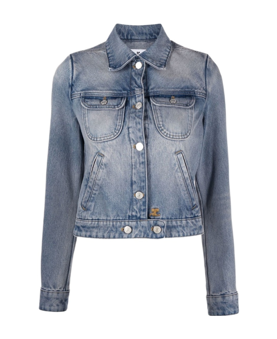 COURRÈGES LIGHT-WASH BUTTON-UP DENIM JACKET