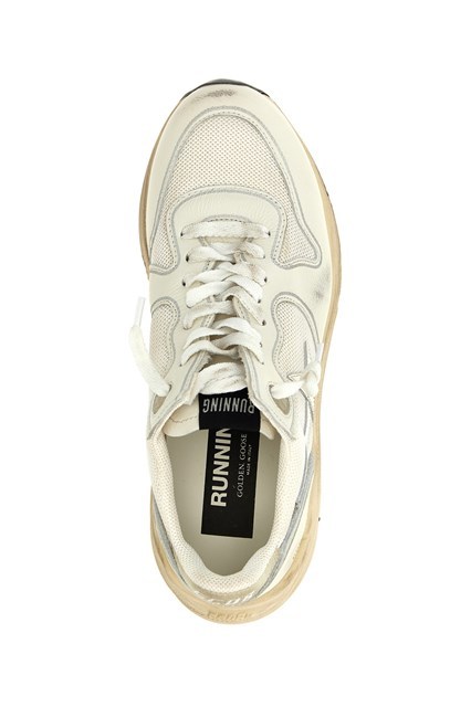Golden Goose Mesh Panel Sneakers Star Emblem In White