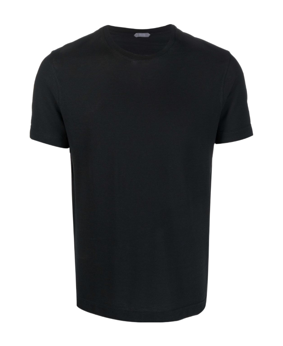 Zanone Jersey Crew Neck T-shirt In Black