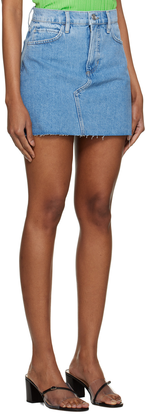Shop Frame A-line Short Denim Skirt In Brown