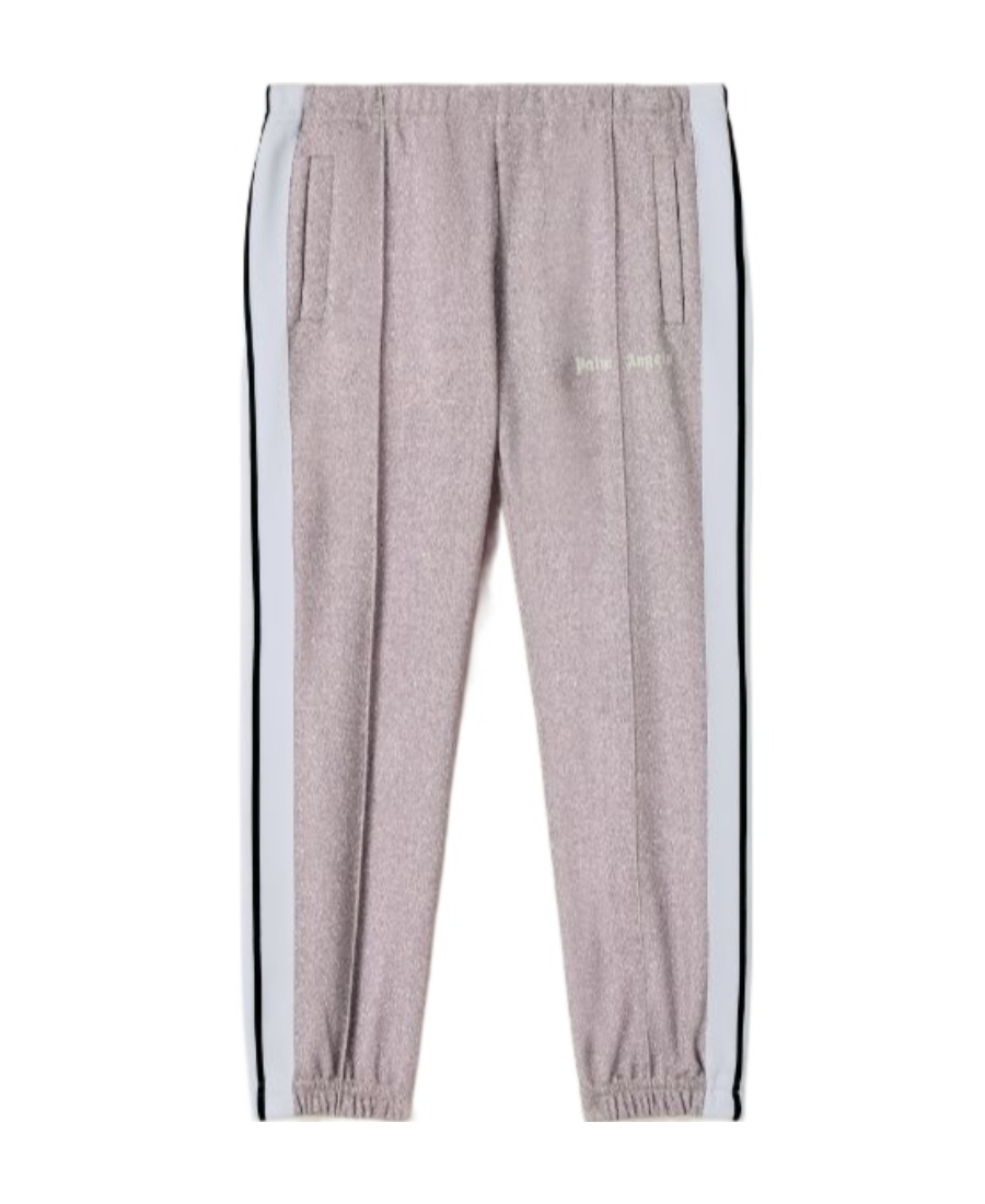 Palm Angels Lurex Side-stripe Track Trousers In Gray