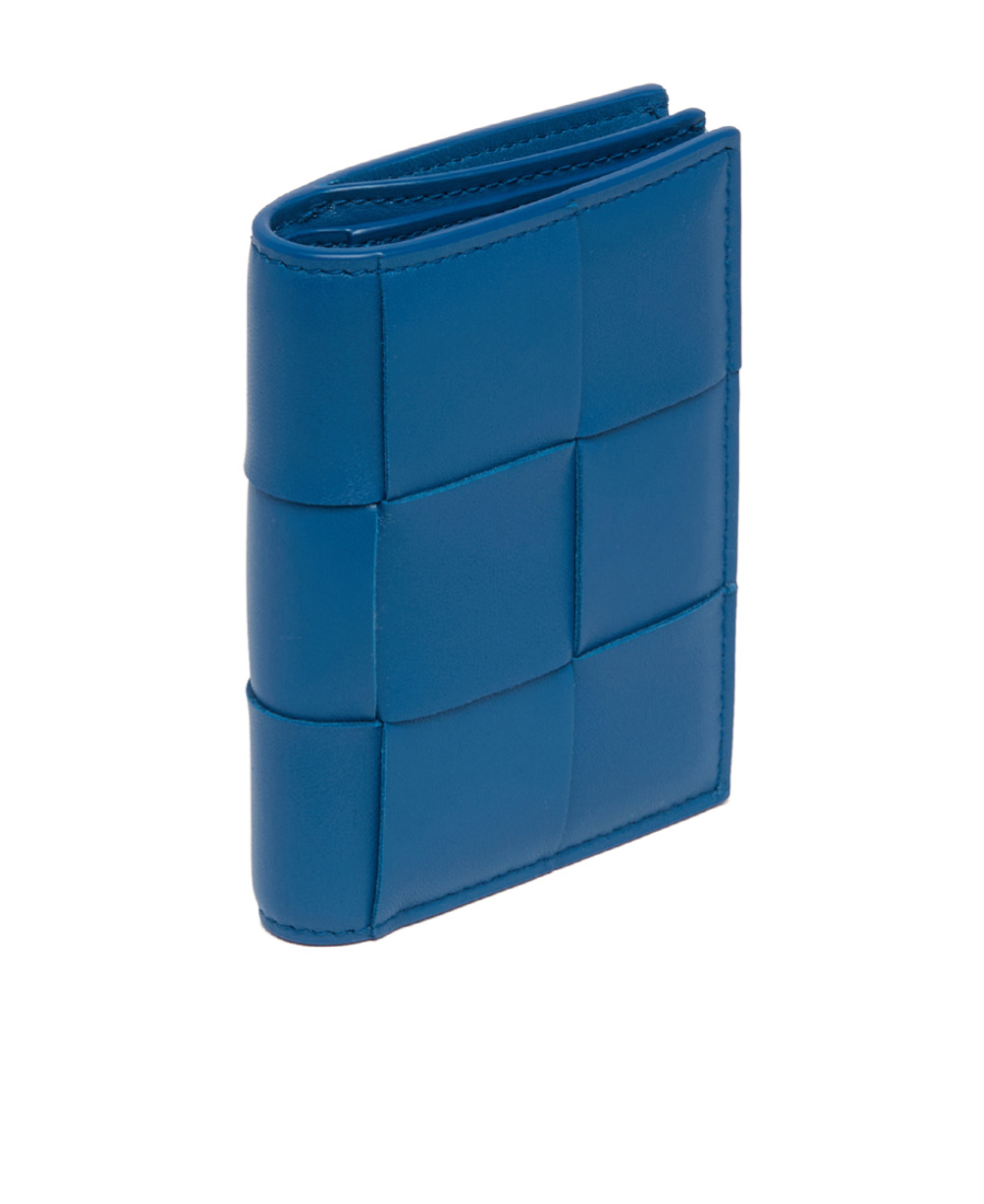 Bottega Veneta Double Fold Zipper Purse In Blue