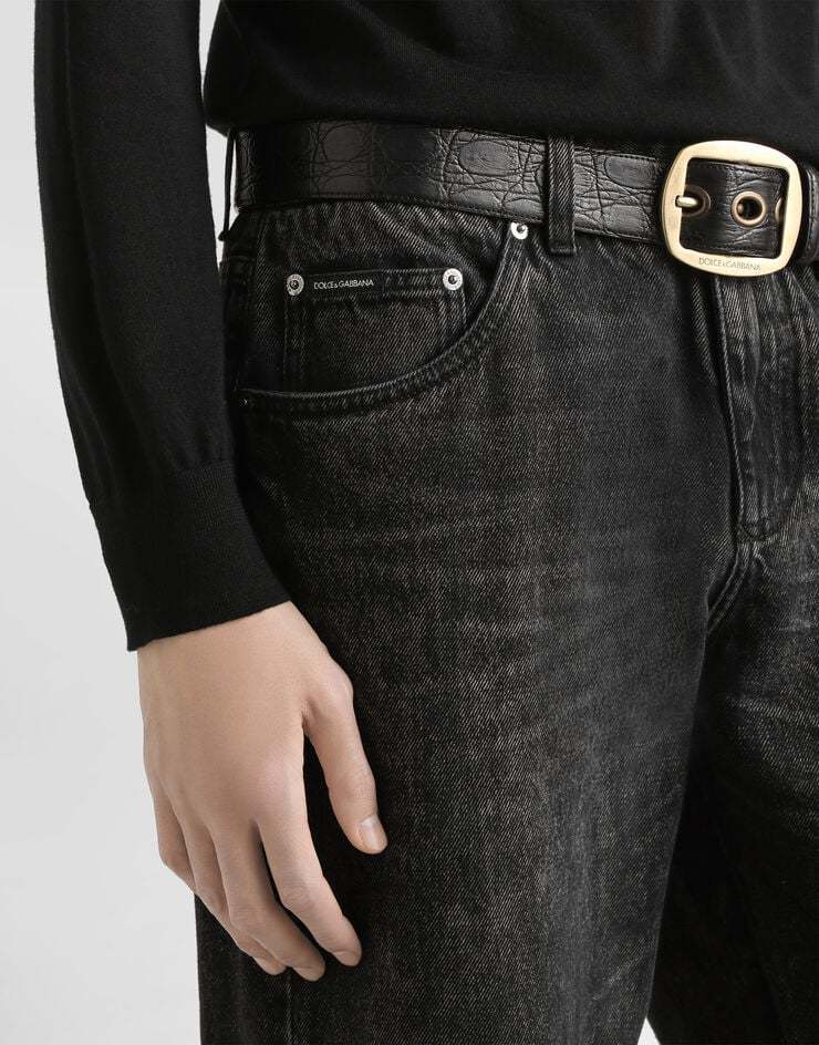 Dolce & Gabbana Trousers With Belt Loops And Contrast Stitching In Multi