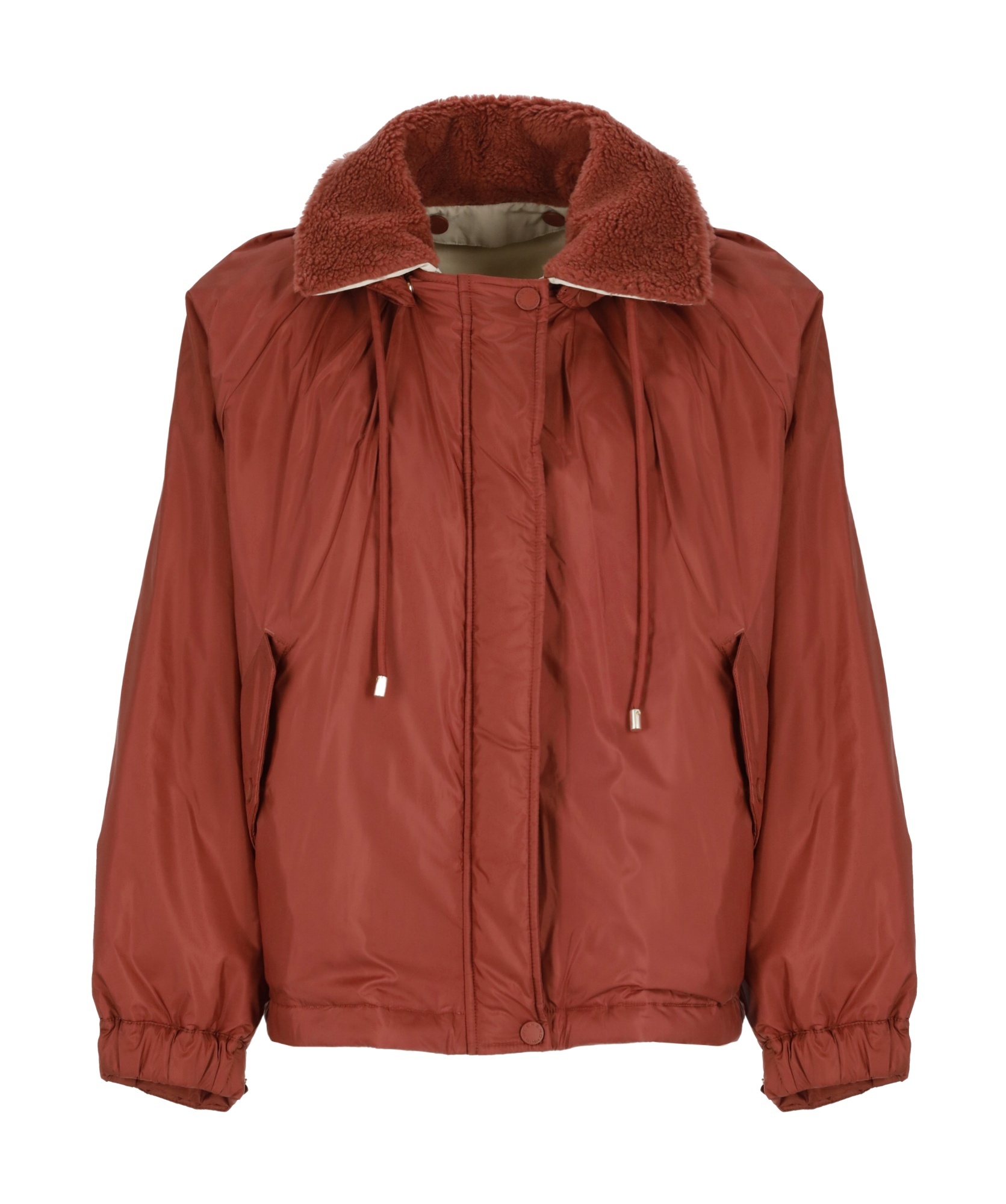 Weekend Max Mara Giacca A Vento Reversibile In Tela Antigoccia In Red