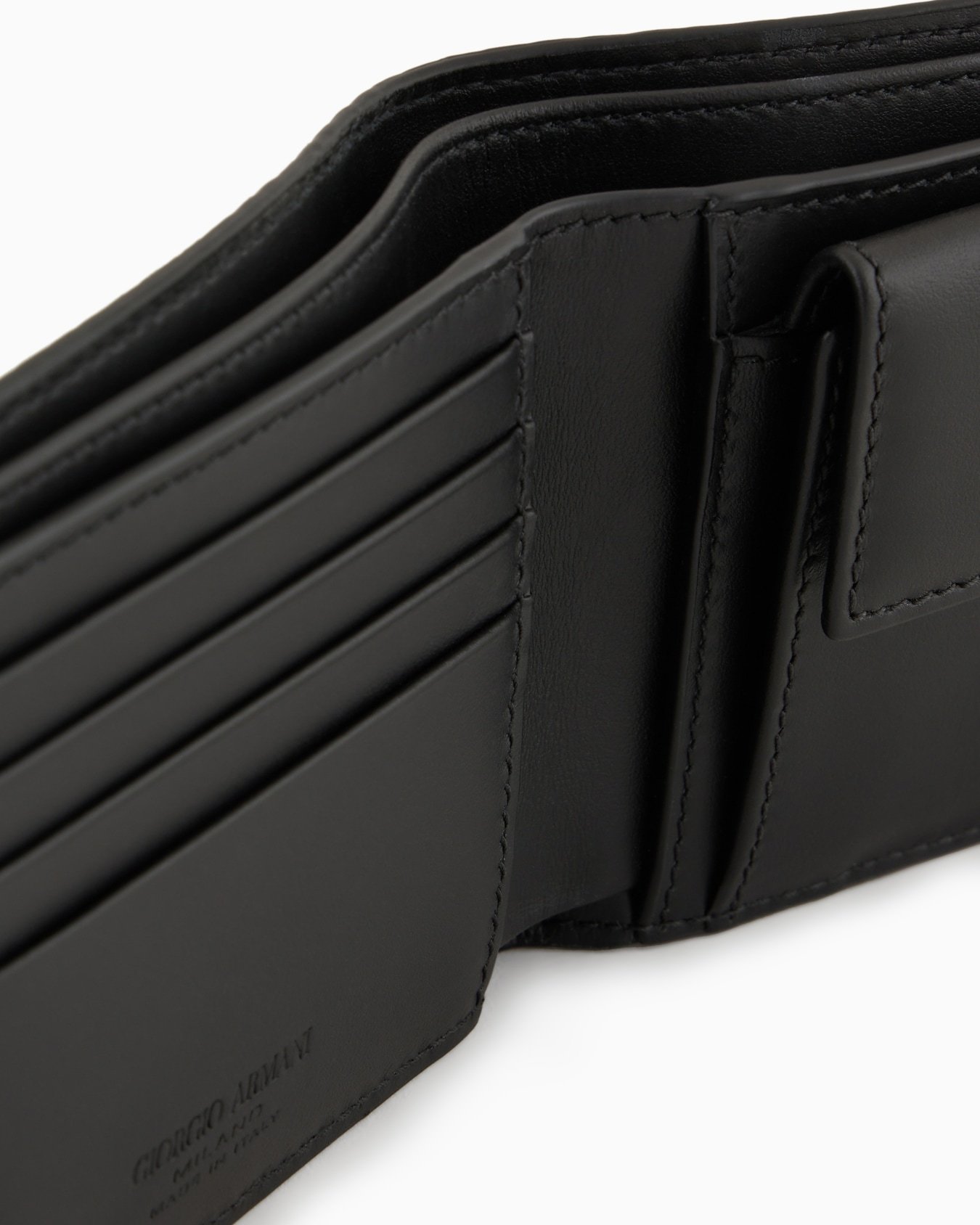 Giorgio Armani Bifold Wallet In Embossed Leather
