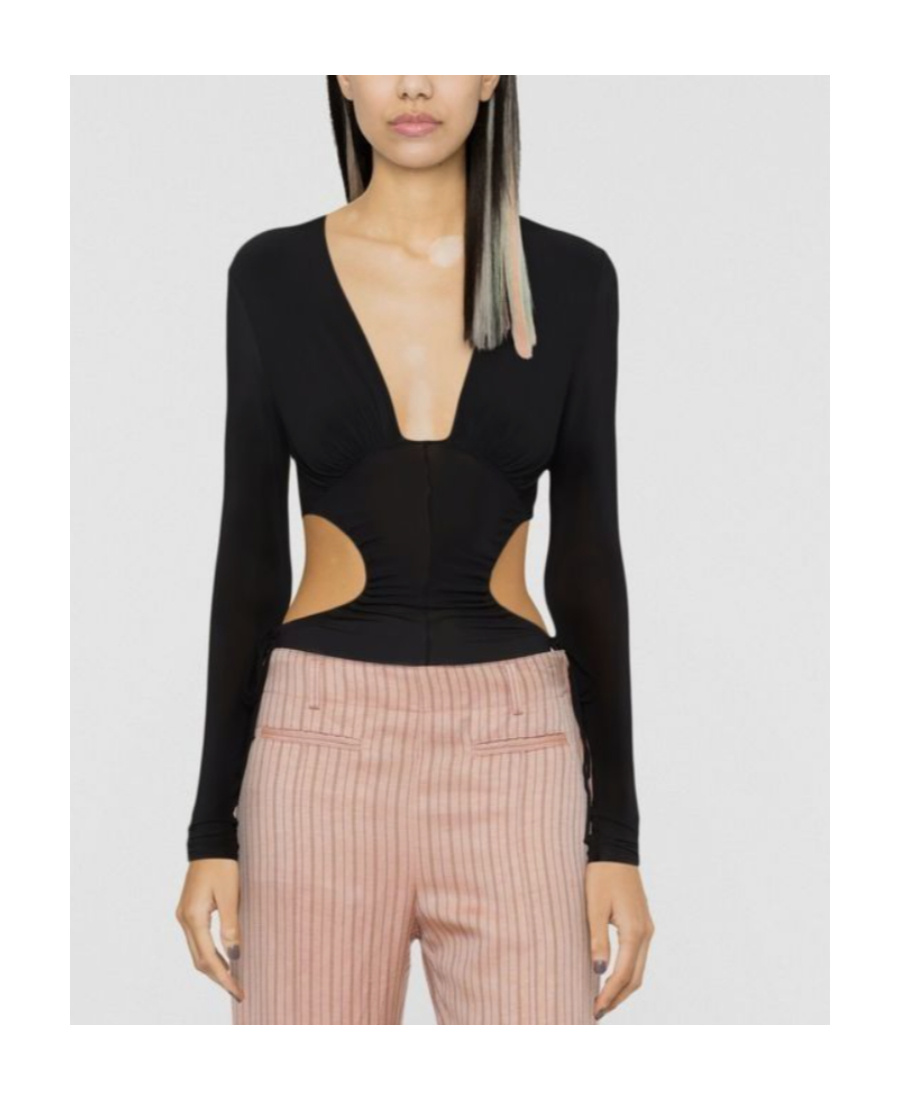 Isabel Marant Cut-out Stretched Bodysuit In Black