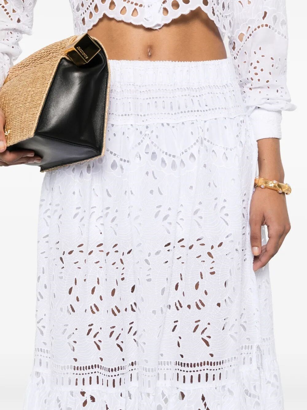 Ermanno Scervino Maxi Skirt With Intricate Cut-out Patterns