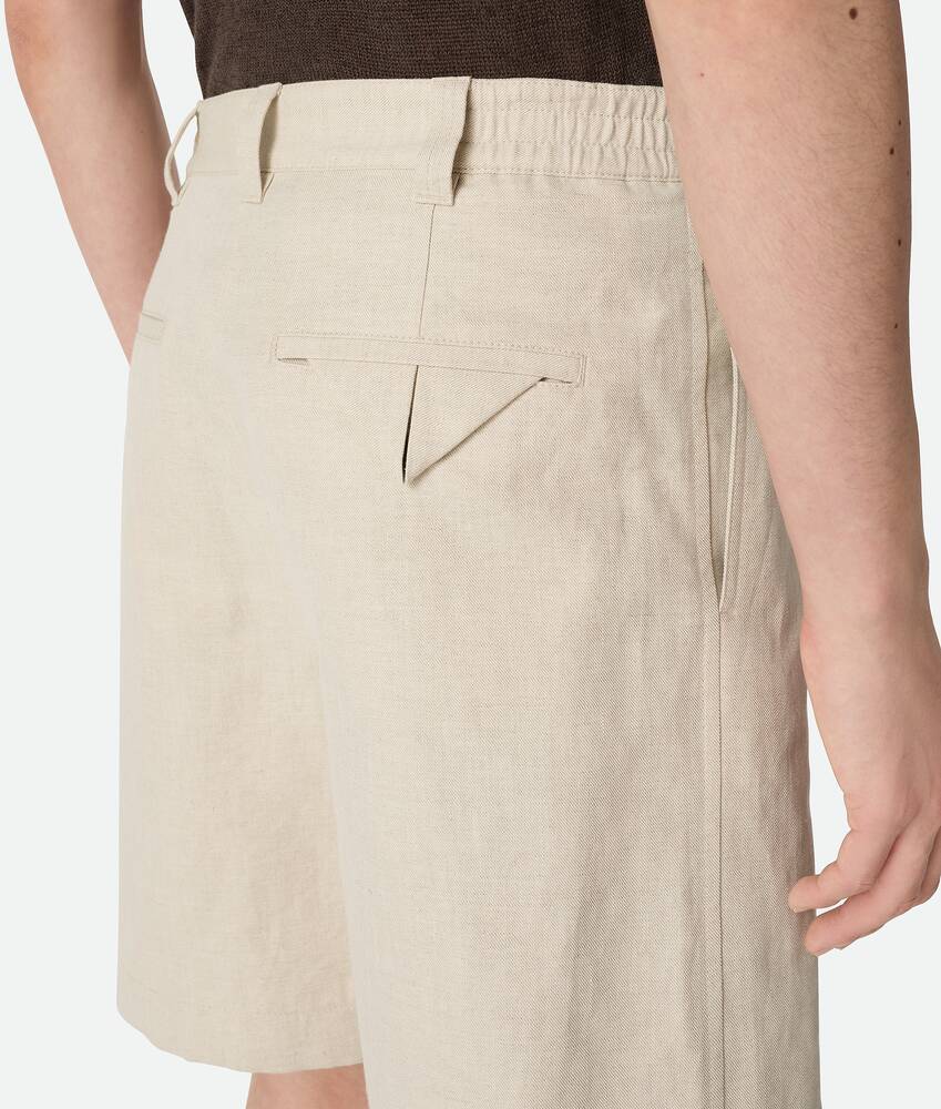 Bottega Veneta Shorts Aus Baumwolltwill Und Leinen In Neutral