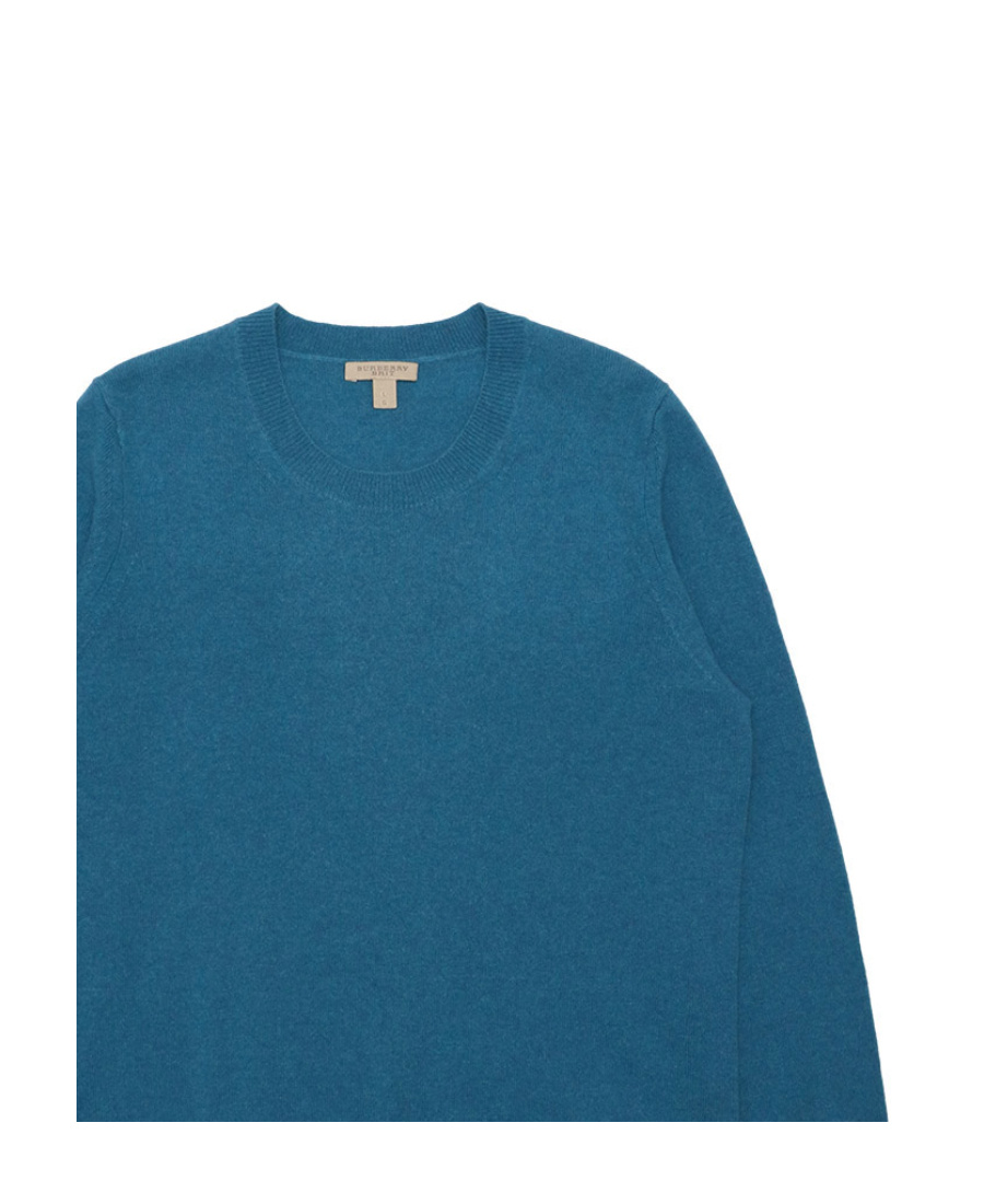 Burberry Round-necked Sweater In Blue