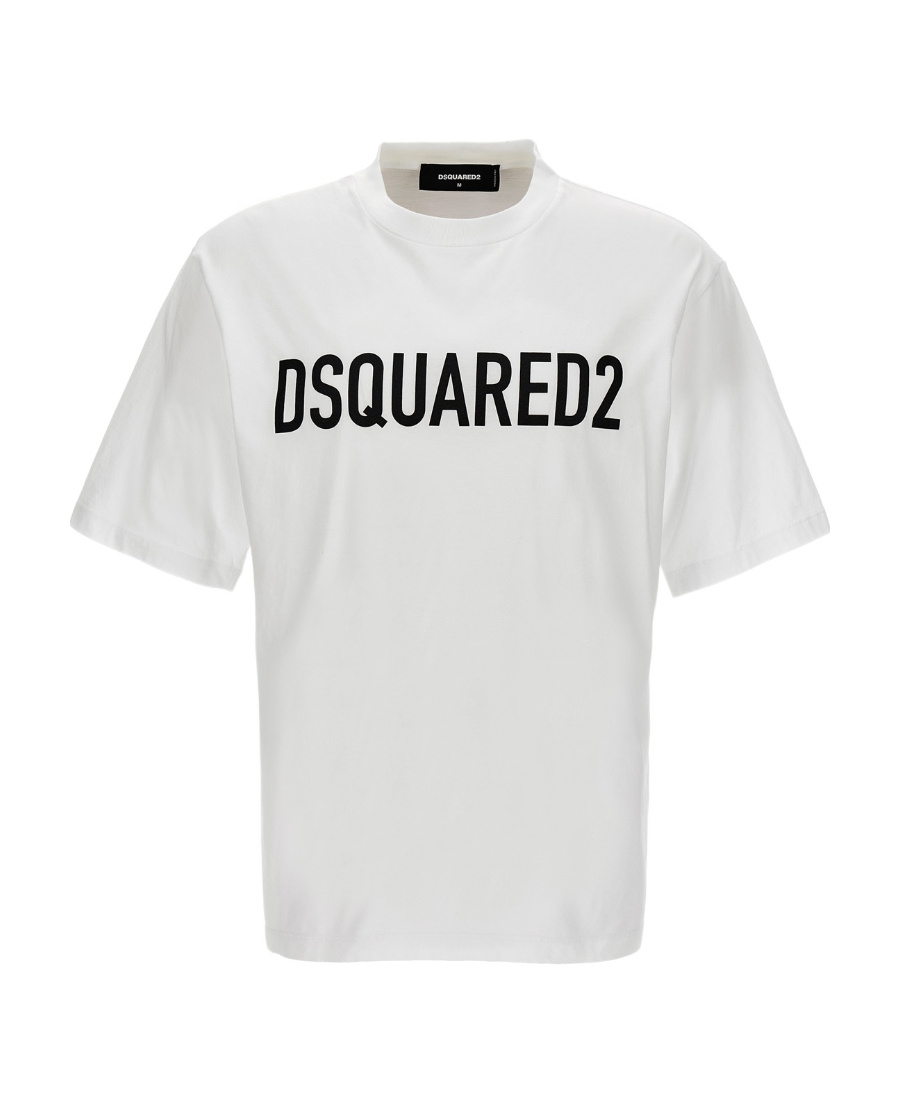 Shop Dsquared2 Logo-print Cotton T-shirt In White