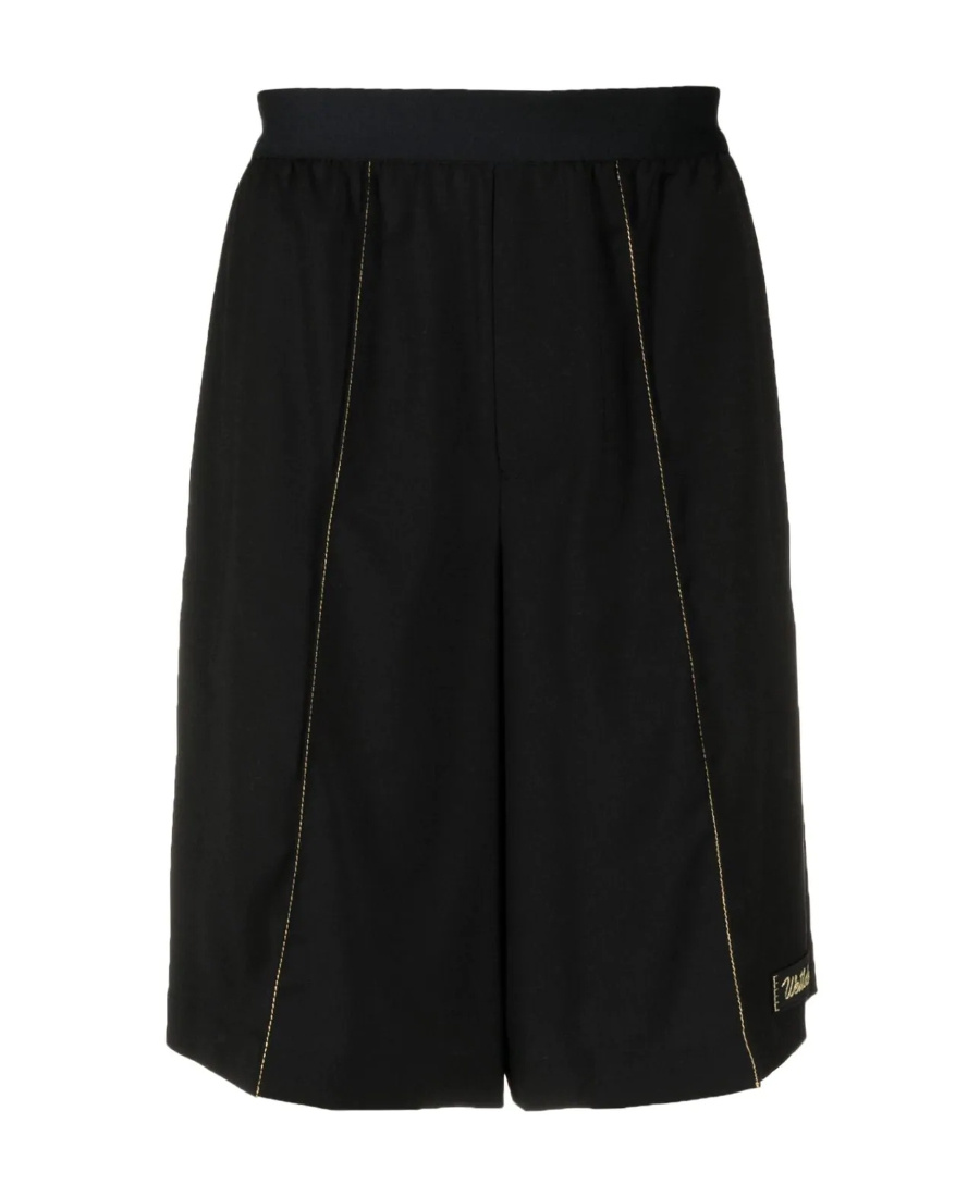 We11 Done Contrast-stitching Track Shorts In Black