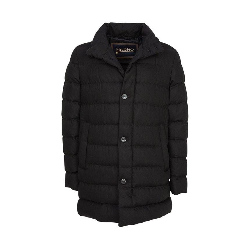Herno Long-sleeved Down Jacket In Black