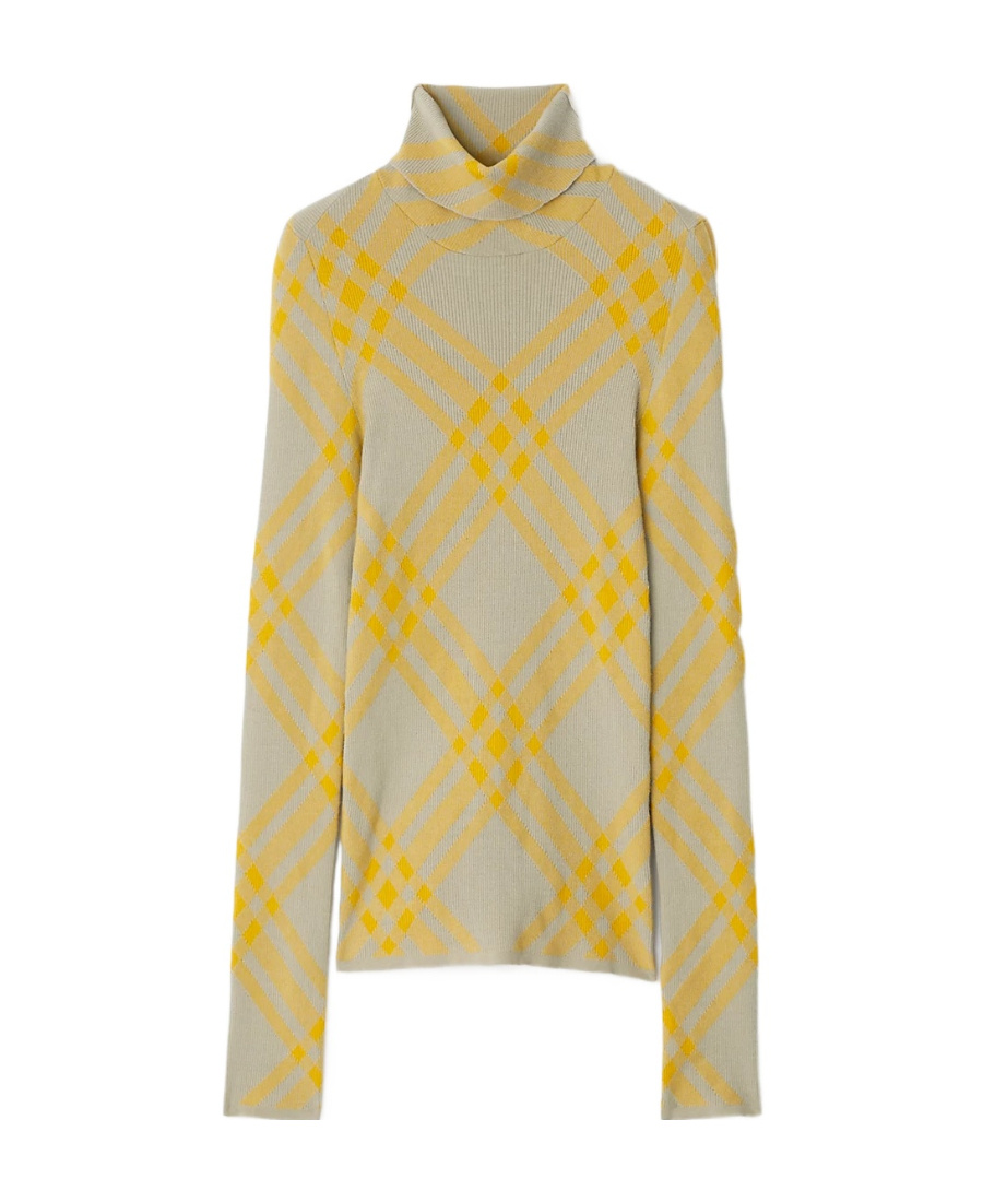 Burberry Checked Wool-blend Jumper In Nude