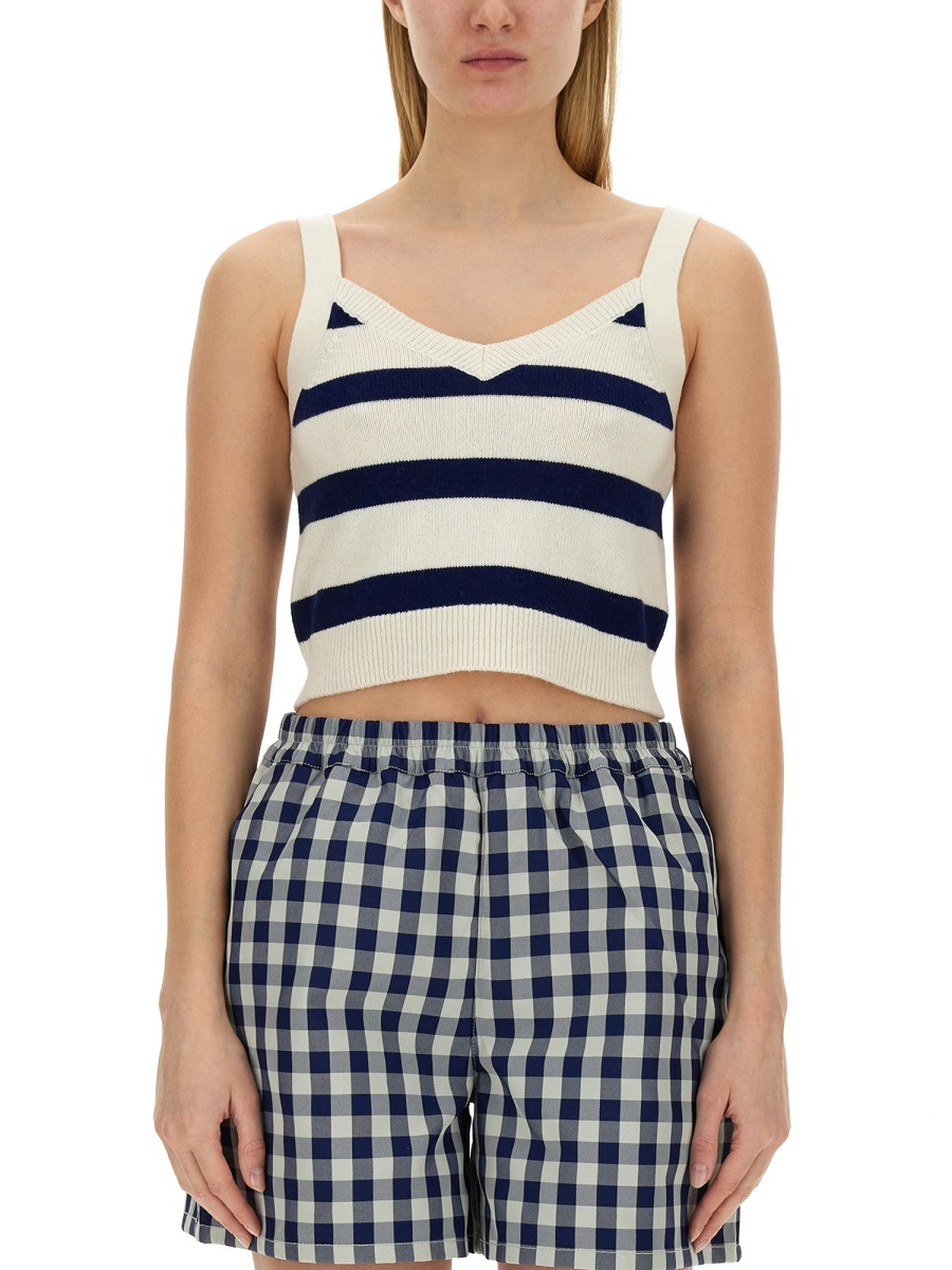 Baum Und Pferdgarten Celly Top Checked And Striped Pattern In White