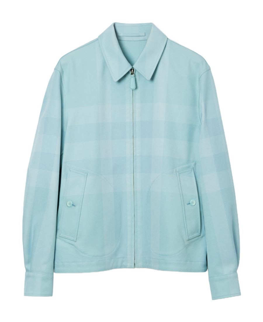 Burberry Harrington Reversible Check Print Jacket In Blue
